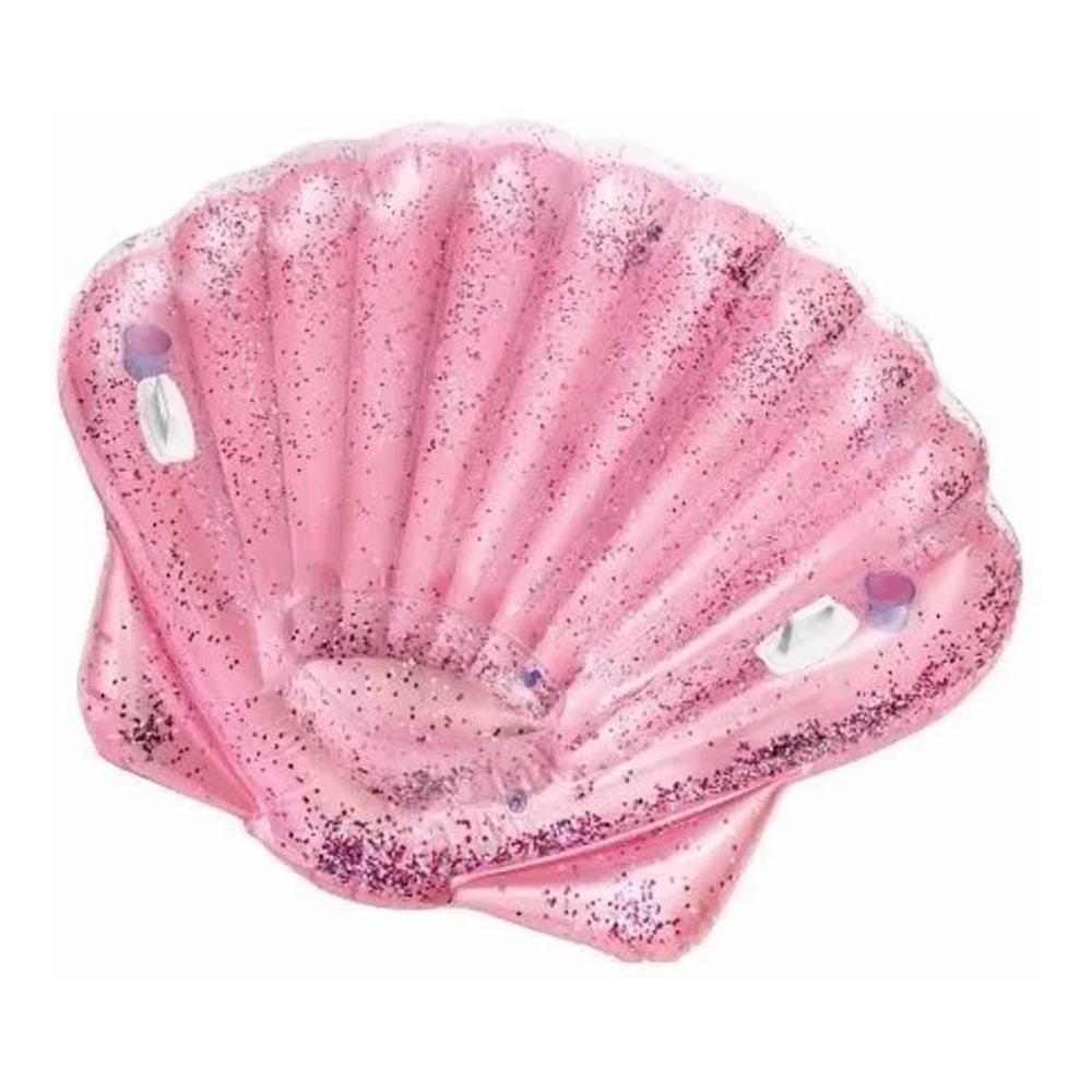 Foto 3 pulgar | Inflable Concha color Rosa Alberca Glitter Playa Intex
