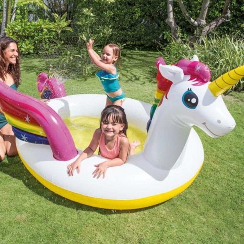 Foto 3 pulgar | Piscina Inflable De Unicornio Redonda Niños 2.72m Intex