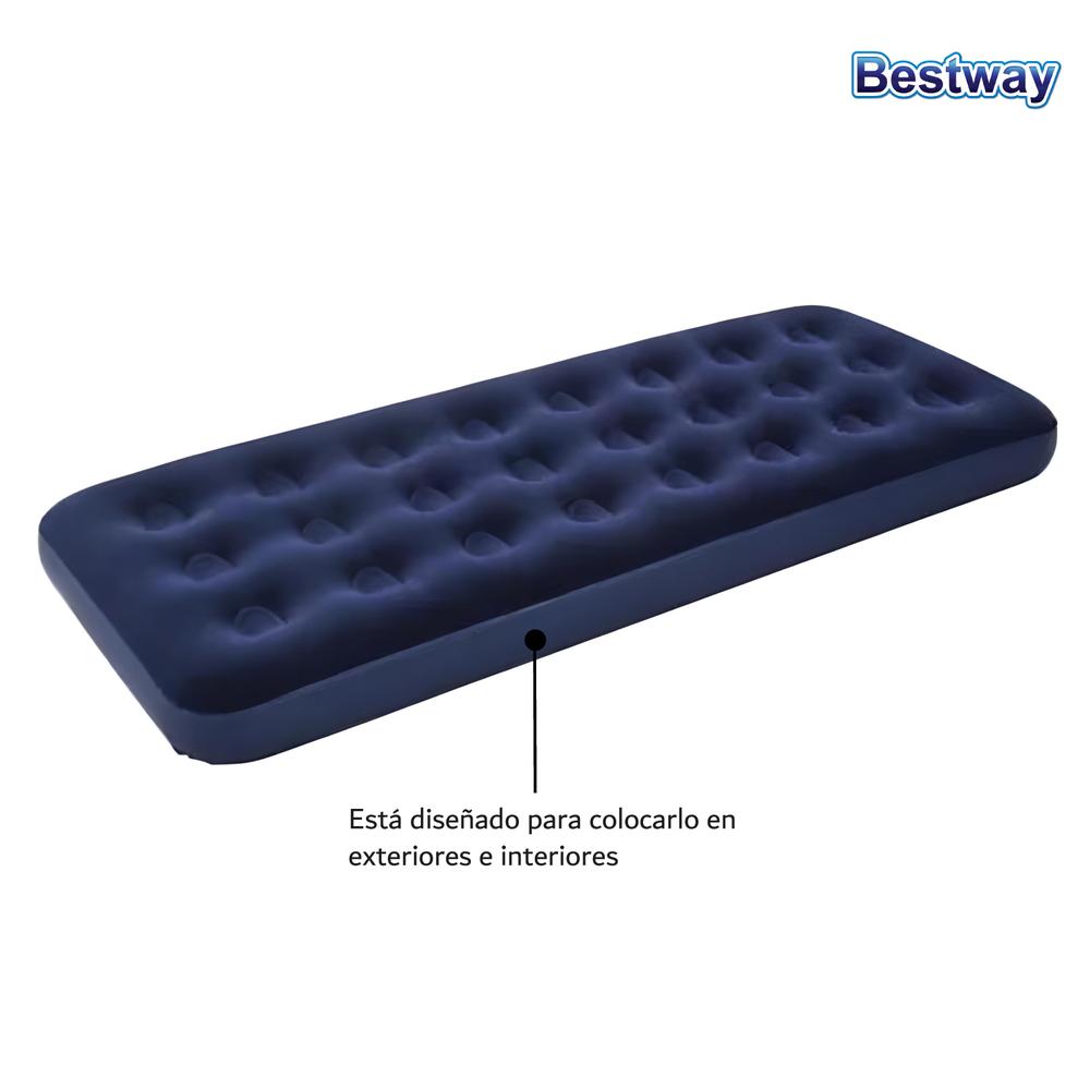 Foto 4 pulgar | Colchón Inflable Bestway 67000 color Azul Individual 185x76x22 cm