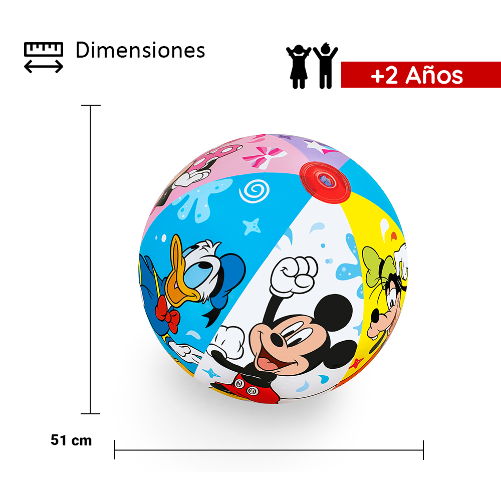 Foto 3 pulgar | Pelota De Playa Inflable Mickey Mouse Multicolor Disney