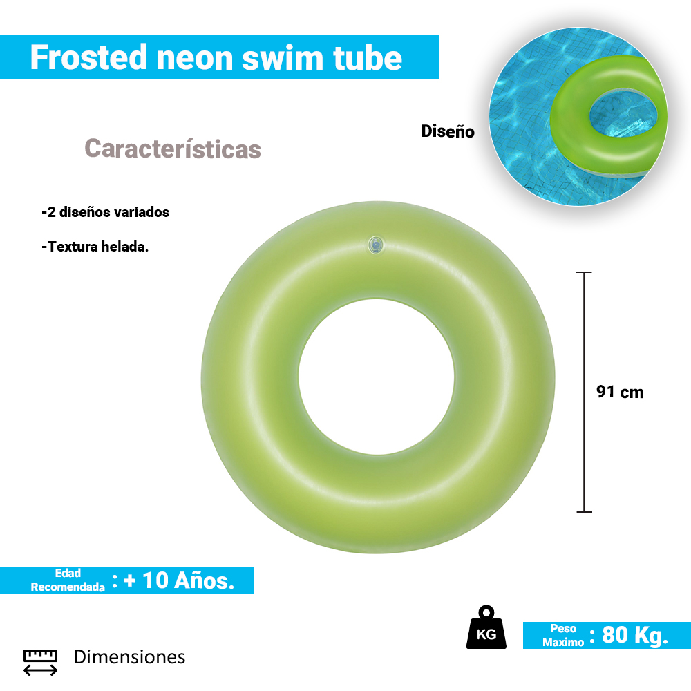 Foto 2 | Salvavidas Inflable Bestway Color Neón 91 cm 2 Piezas
