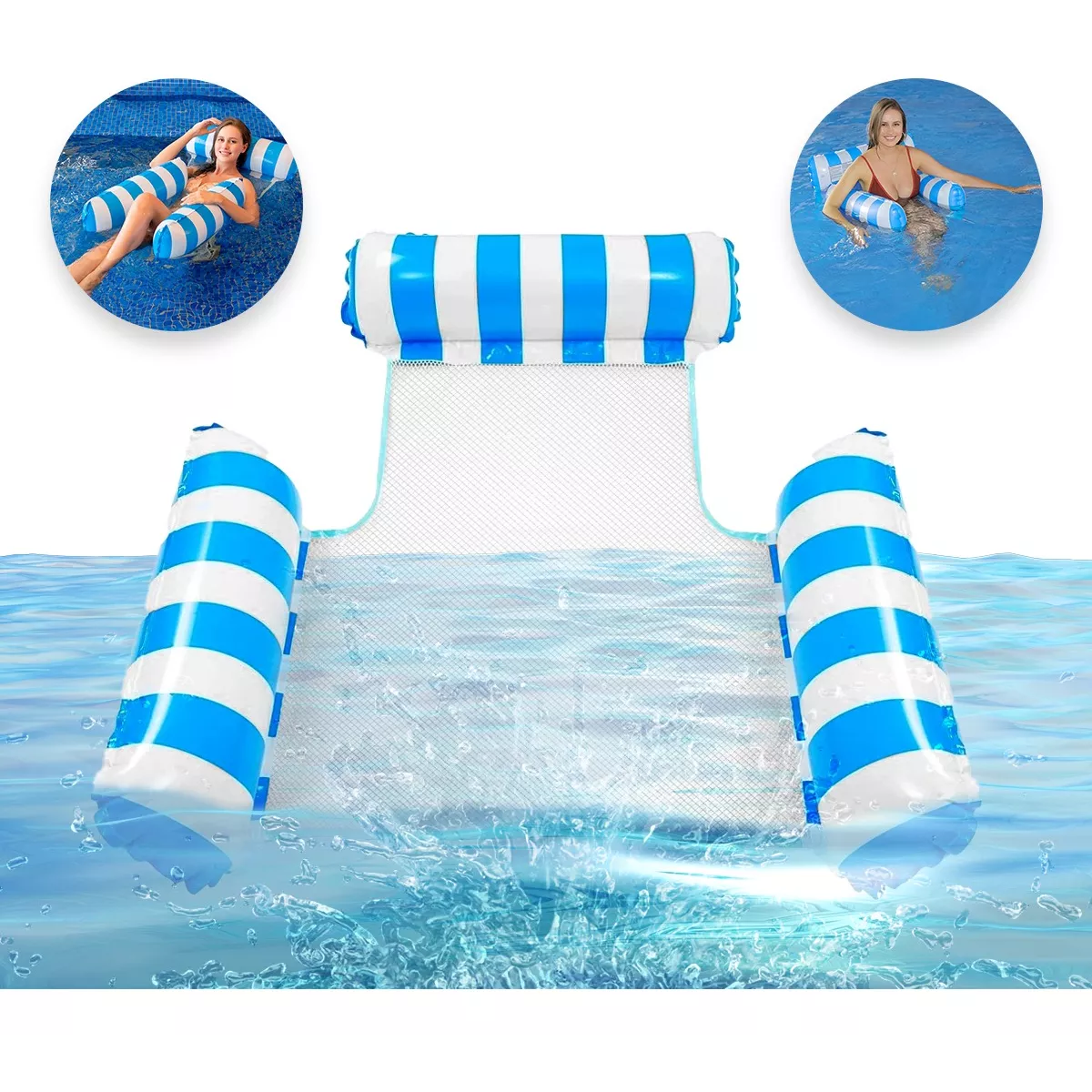 Foto 3 pulgar | Inflable Para Piscina De Adulto Hamaca Flotante 4 En 1 Eo Safe Imports Esi-13265 Azul