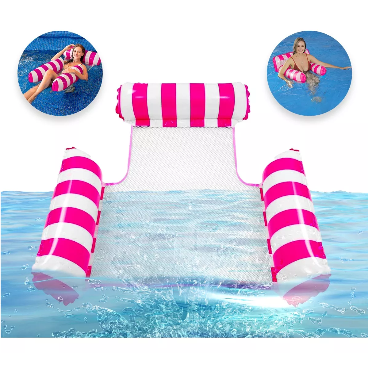 Foto 3 pulgar | Inflable Para Piscina De Adulto Hamaca Flotante 4 En 1 Eo Safe Imports Esi-13266 Rosa