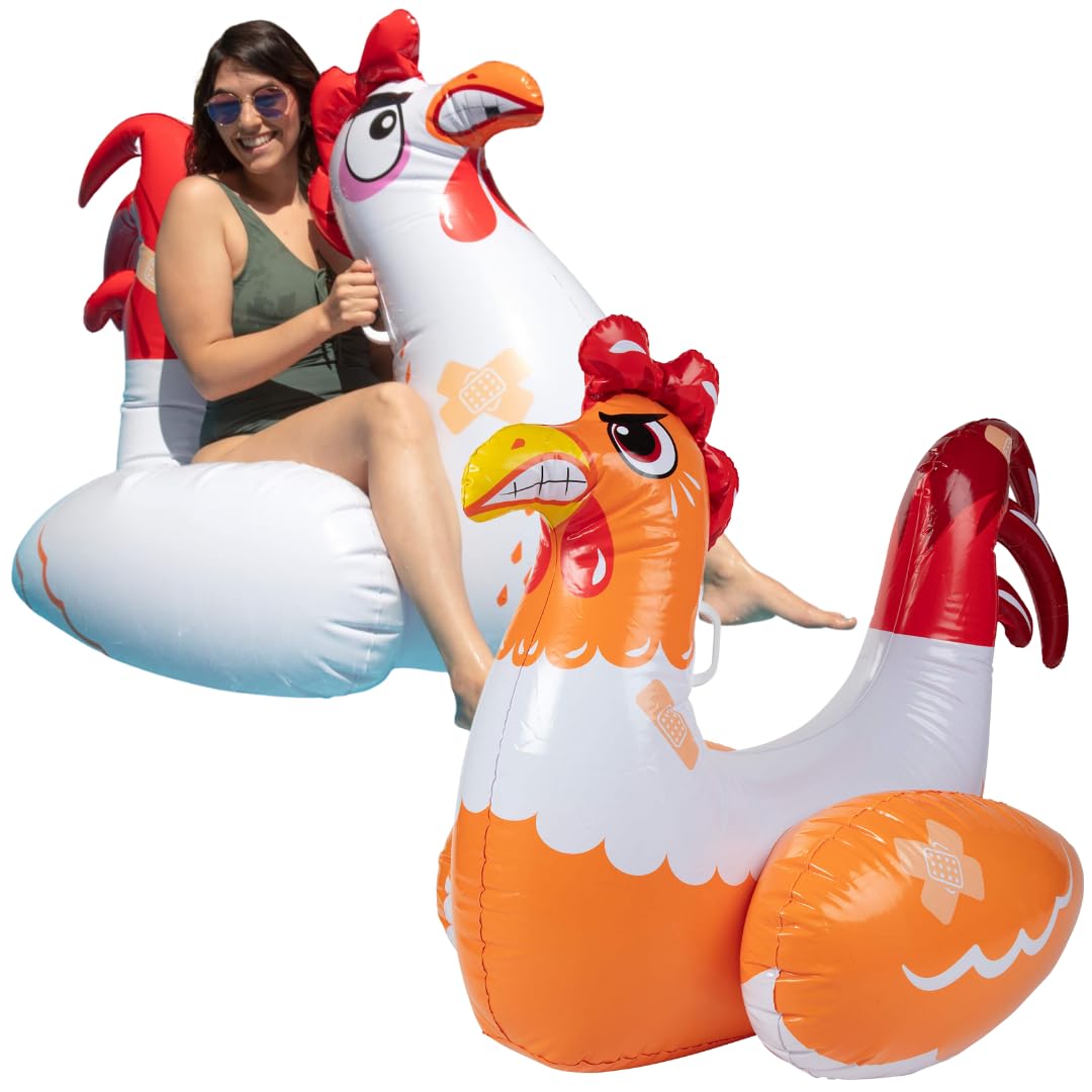 Foto 8 pulgar | Set De Juego Inflable Para Piscina Chicken Fight Con 2 Cabalgatas - Venta Internacional.