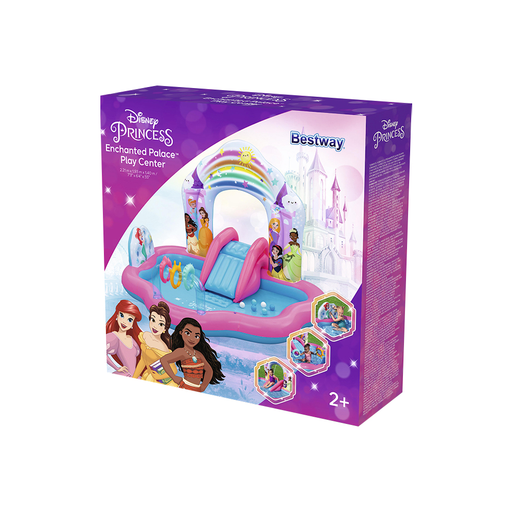 Foto 4 pulgar | Alberca Inflable Infantil Con Resbaladilla Para Niñas Diseño Princesas Disney