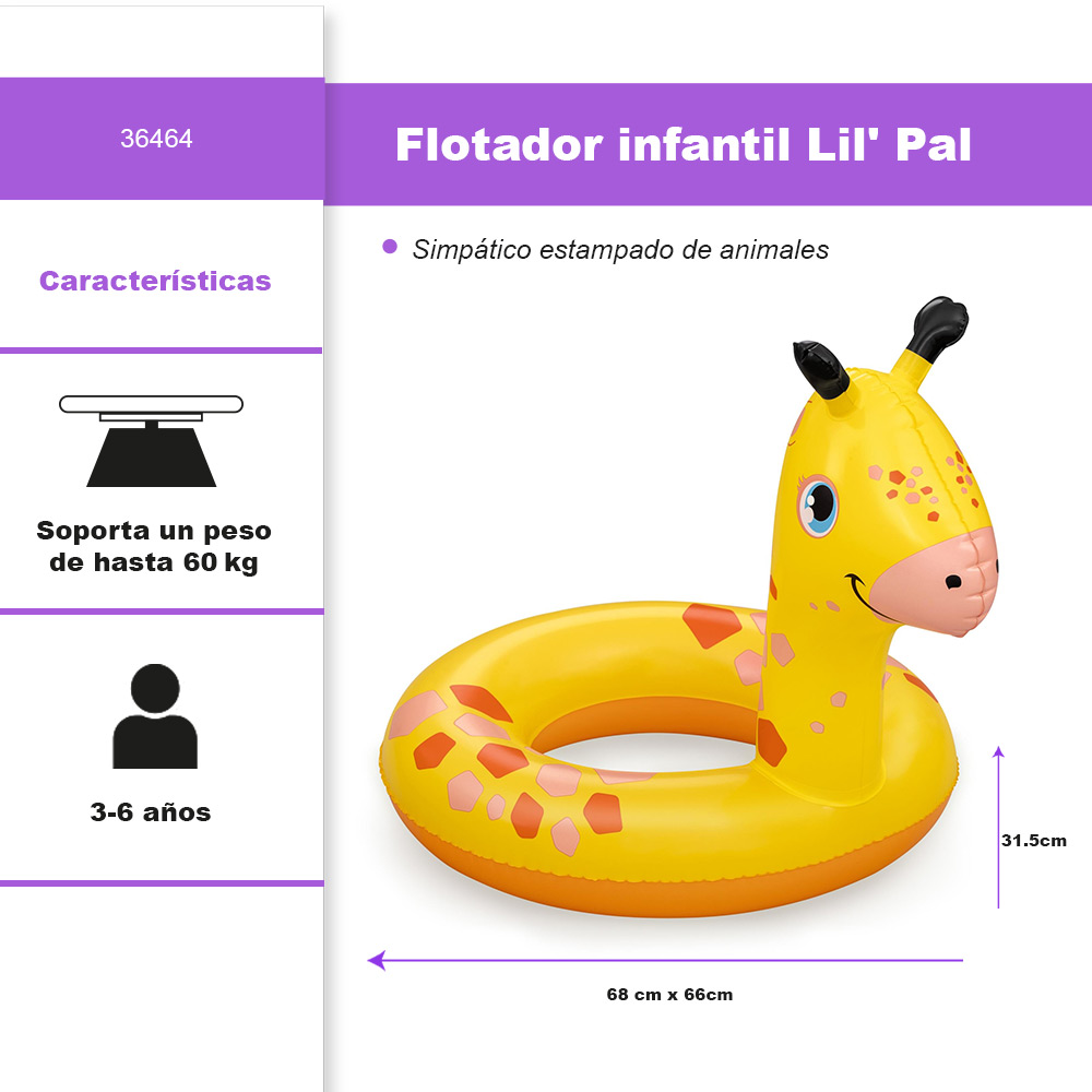 Foto 3 pulgar | Salvavidas Infantil Inflable Bestway Jirafa