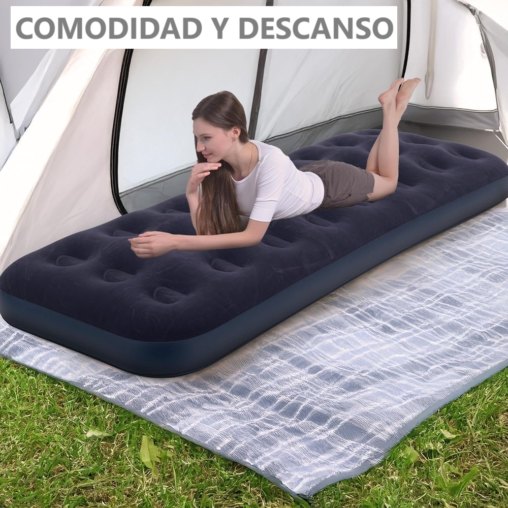 Foto 4 | Colchón Inflable Individual Camping Cama De Aire Portátil