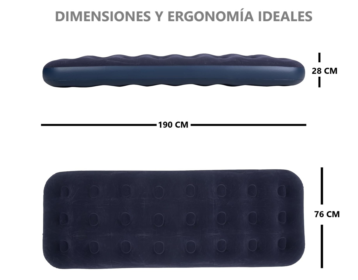 Foto 7 pulgar | Colchón Inflable Individual Camping Cama De Aire Portátil