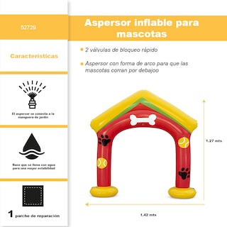Foto 2 | Aspersor De Agua Arco Inflable Refresca Para Mascotas 127cm
