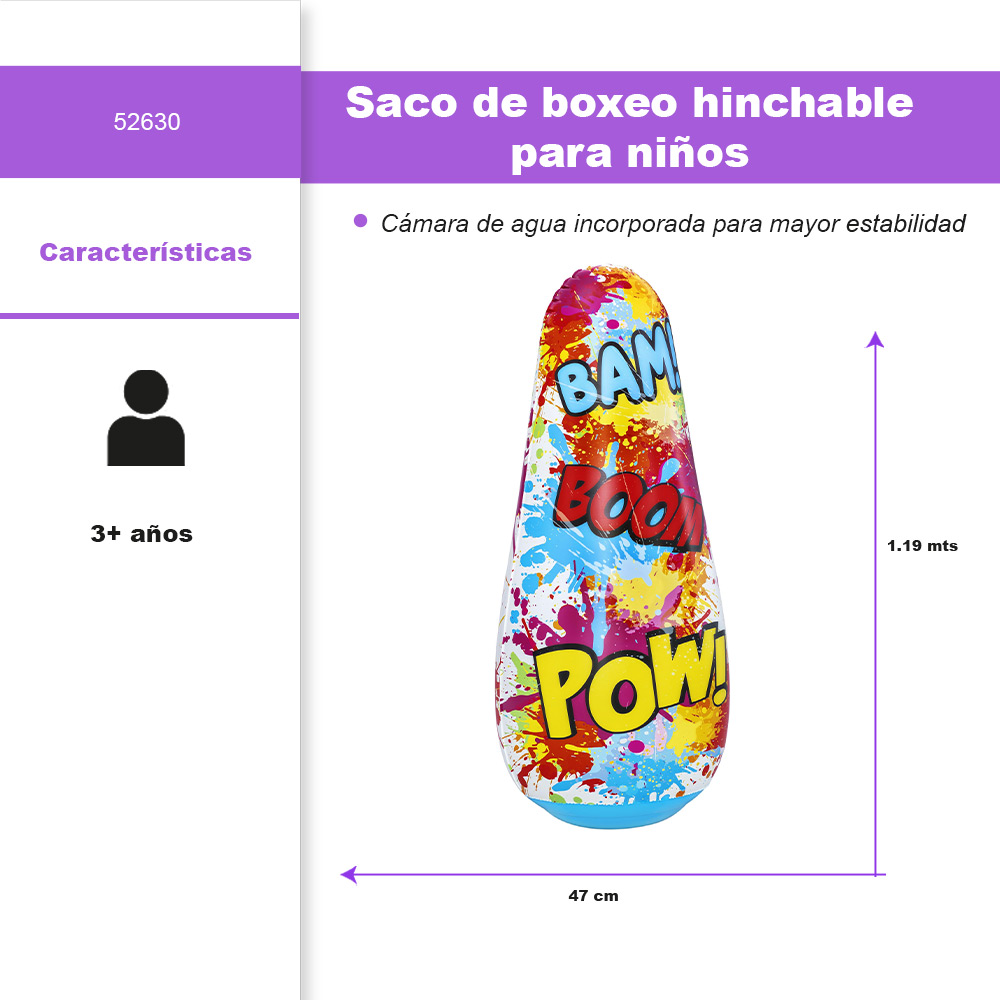 Foto 3 pulgar | Bolsa de Boxeo Inflable Puchingbag Infantil Bestway Diseño Boom