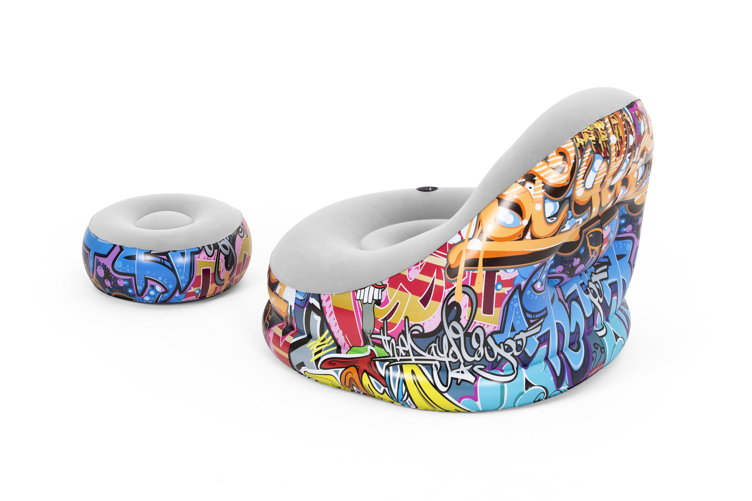 Foto 4 pulgar | Sillon Inflable 1.21x1.00x.86cm con Descanso Grafiti