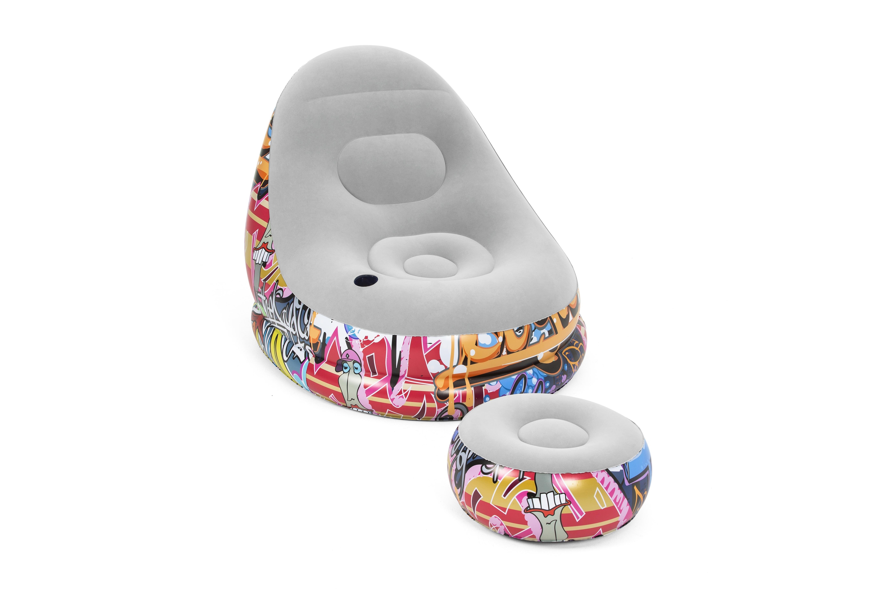 Foto 7 pulgar | Sillon Inflable 1.21x1.00x.86cm con Descanso Grafiti