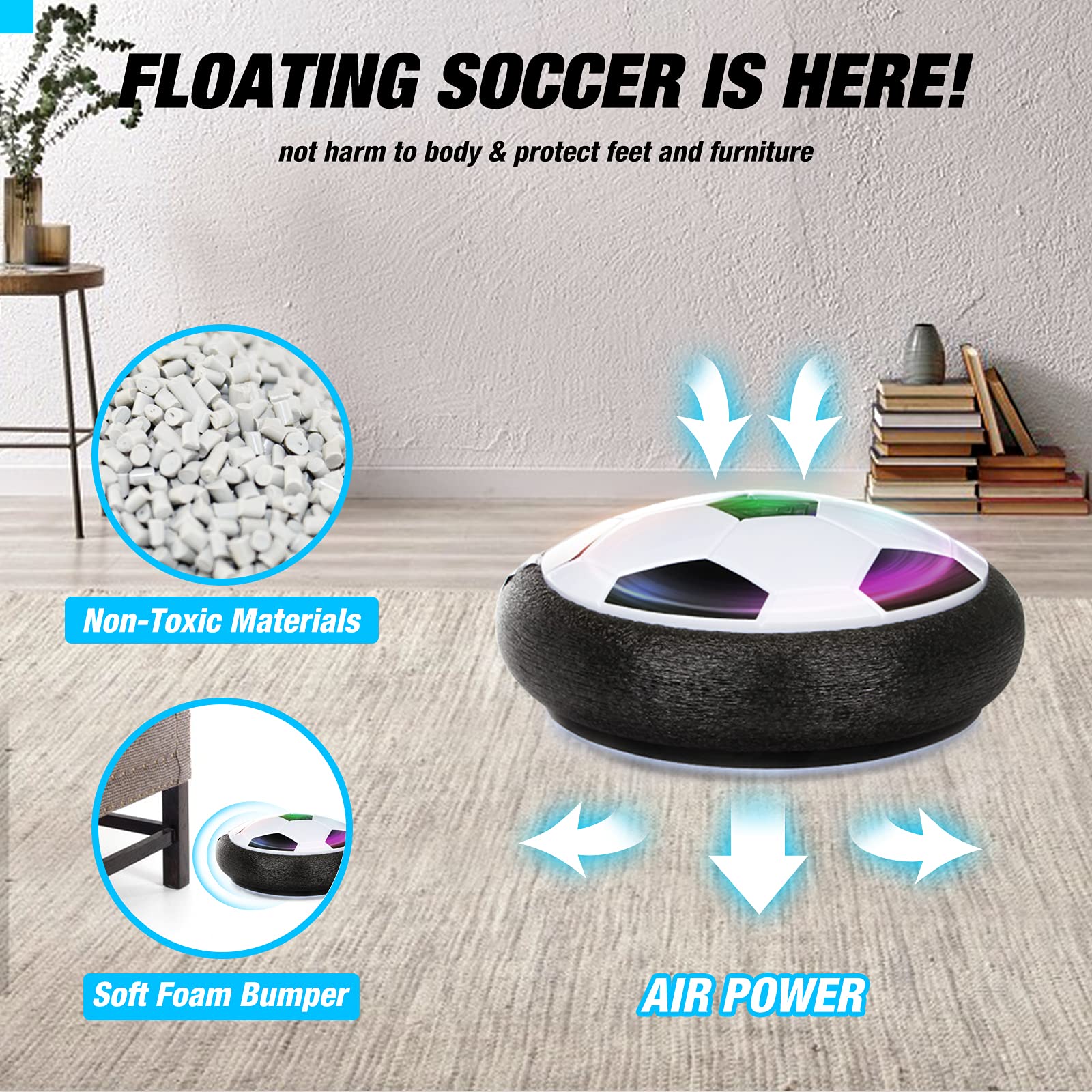 Foto 4 pulgar | Balón De Fútbol Hover Growsland Con 2 Porterías Para Niños Y Niñas - Venta Internacional.