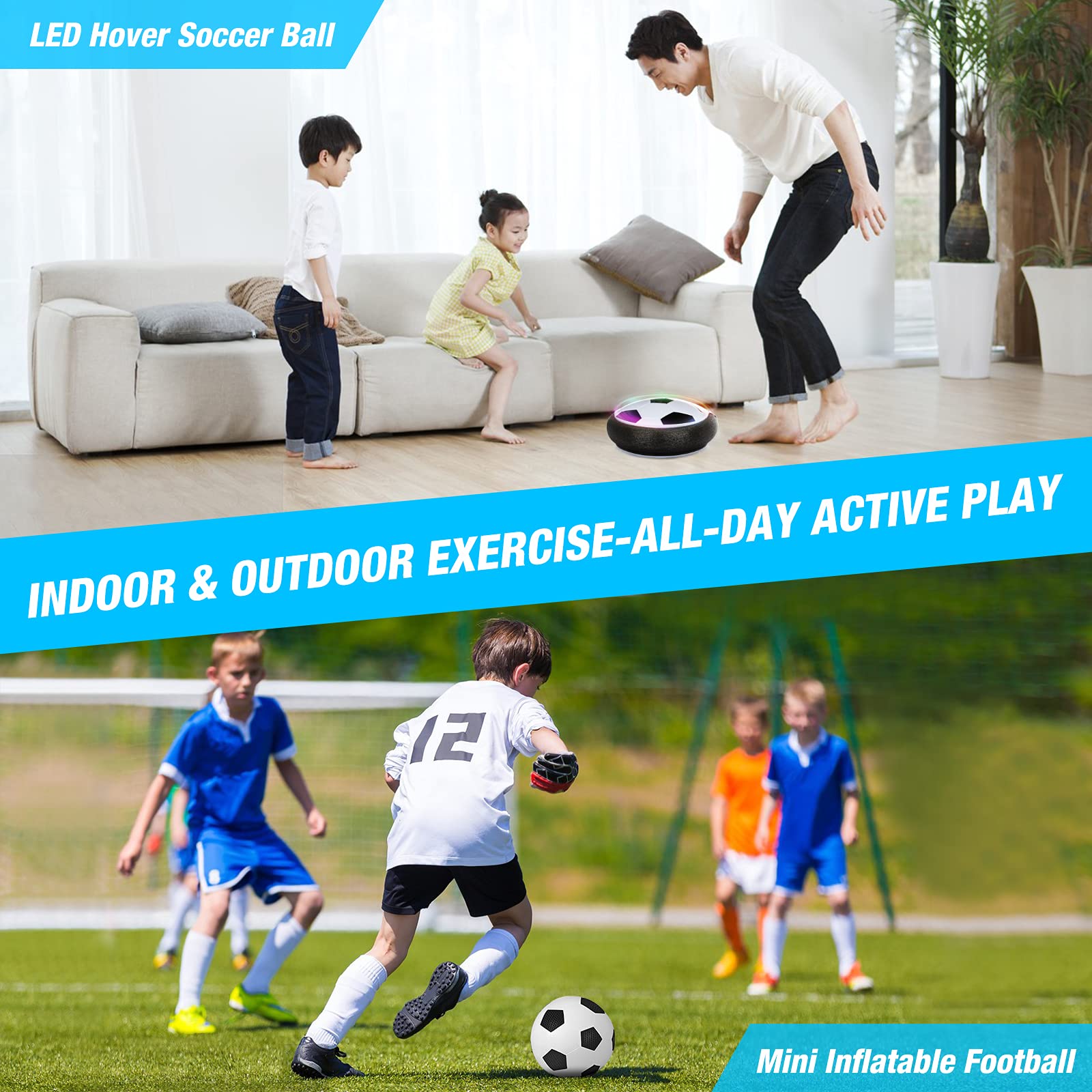 Foto 7 pulgar | Balón De Fútbol Hover Growsland Con 2 Porterías Para Niños Y Niñas - Venta Internacional.