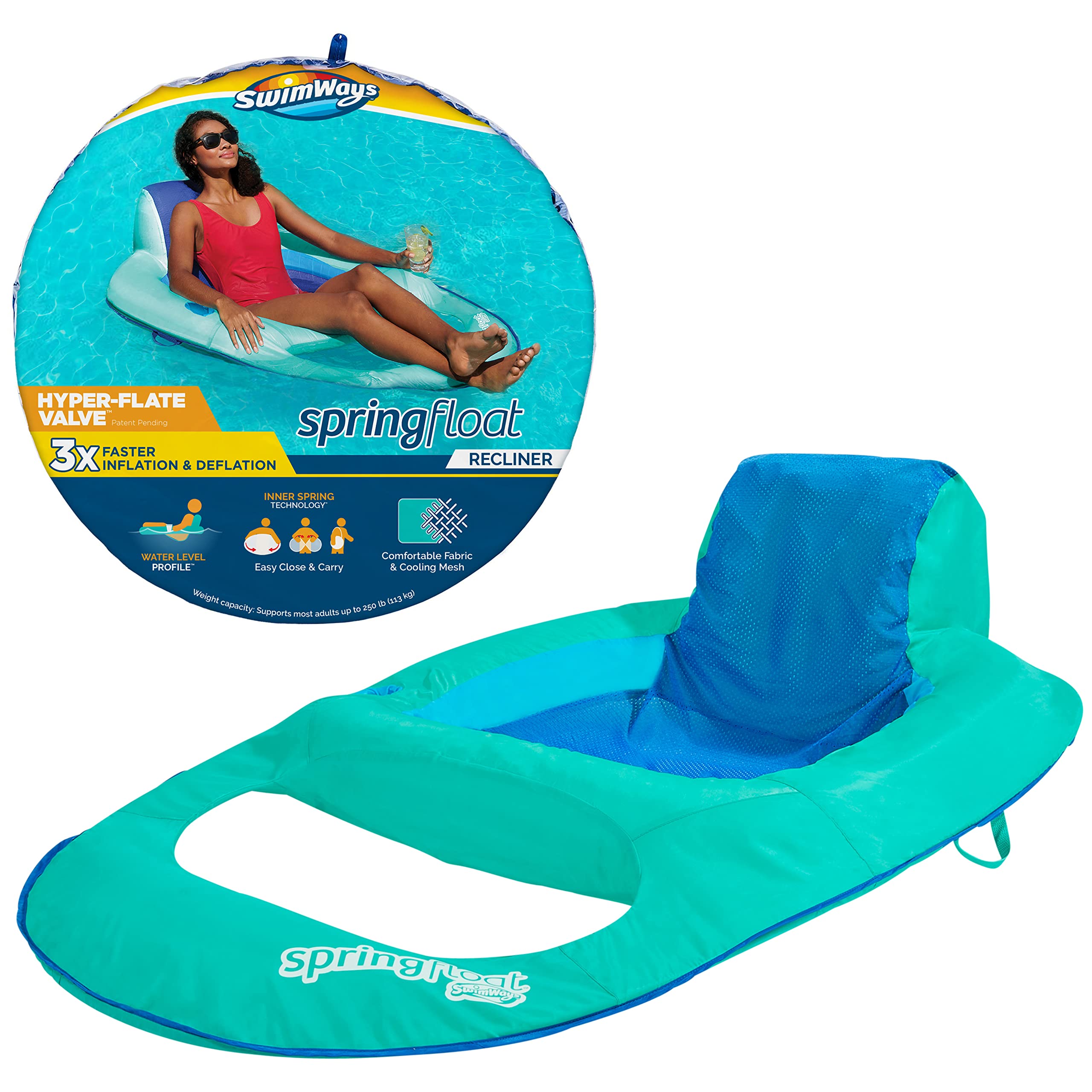 Silla Reclinable Inflable para Piscina Swimways Spring Float - Venta Internacional