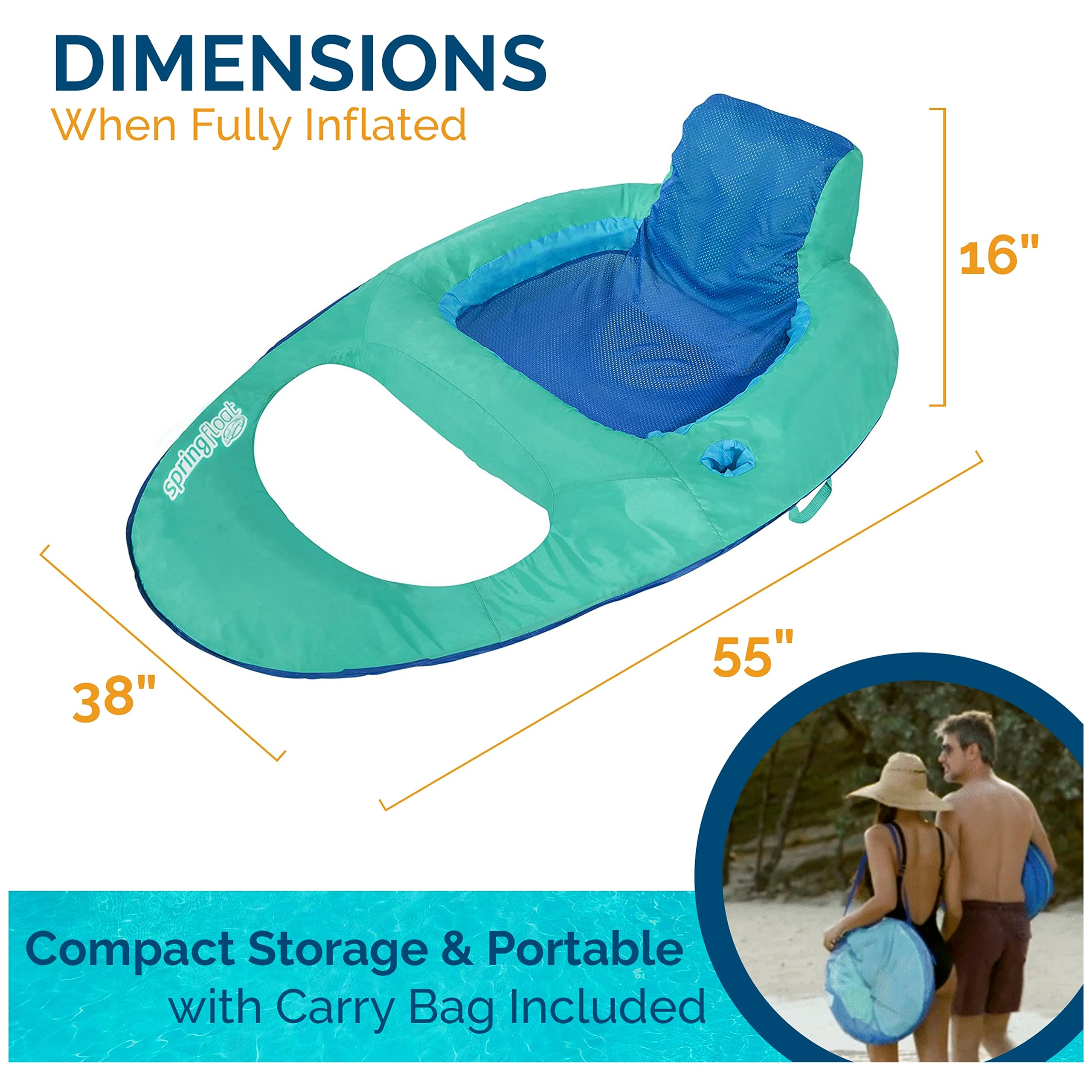Foto 6 | Silla Reclinable Inflable para Piscina Swimways Spring Float - Venta Internacional