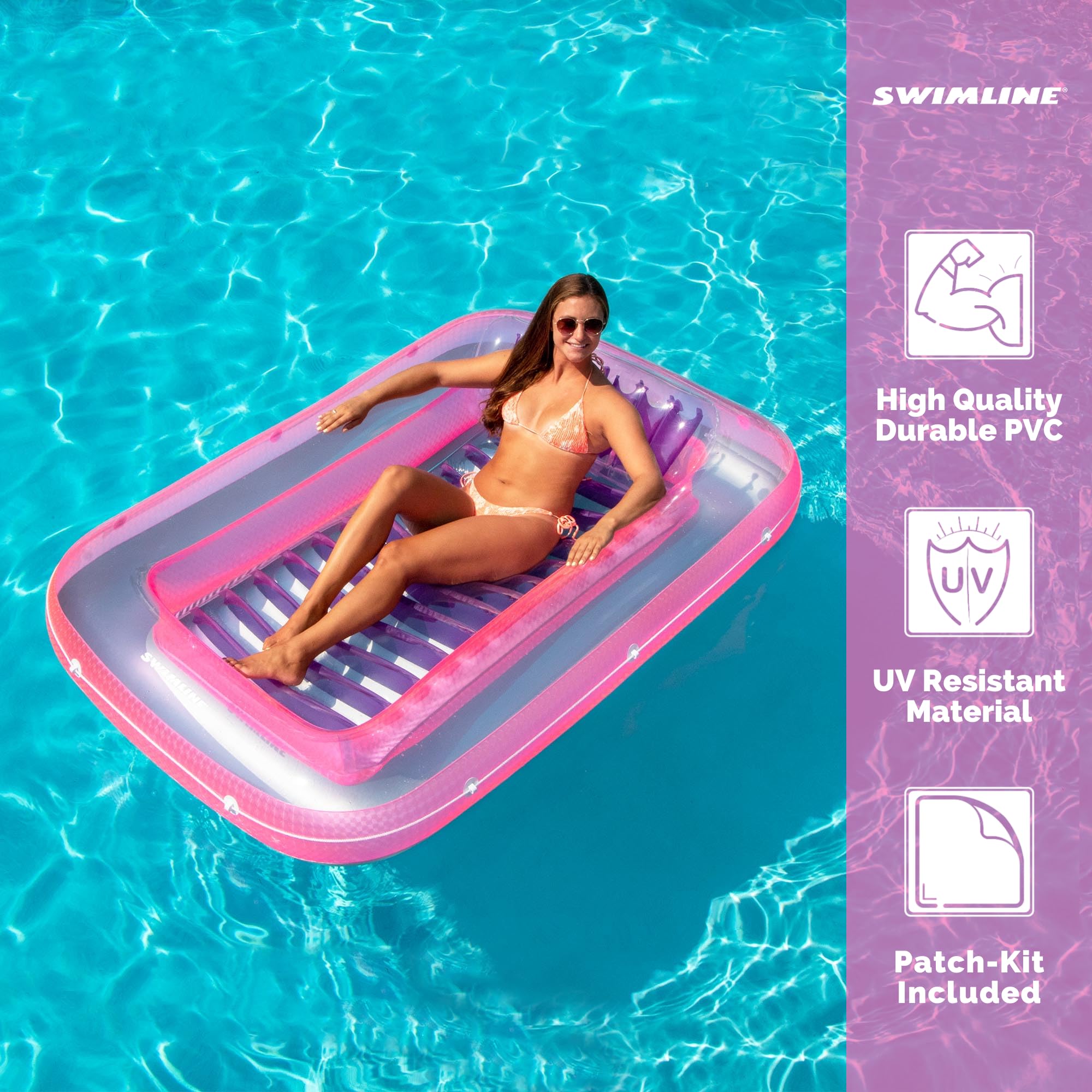 Foto 7 pulgar | Tina Inflable Swimline Rosa 70x46x20 Cm - Venta Internacional