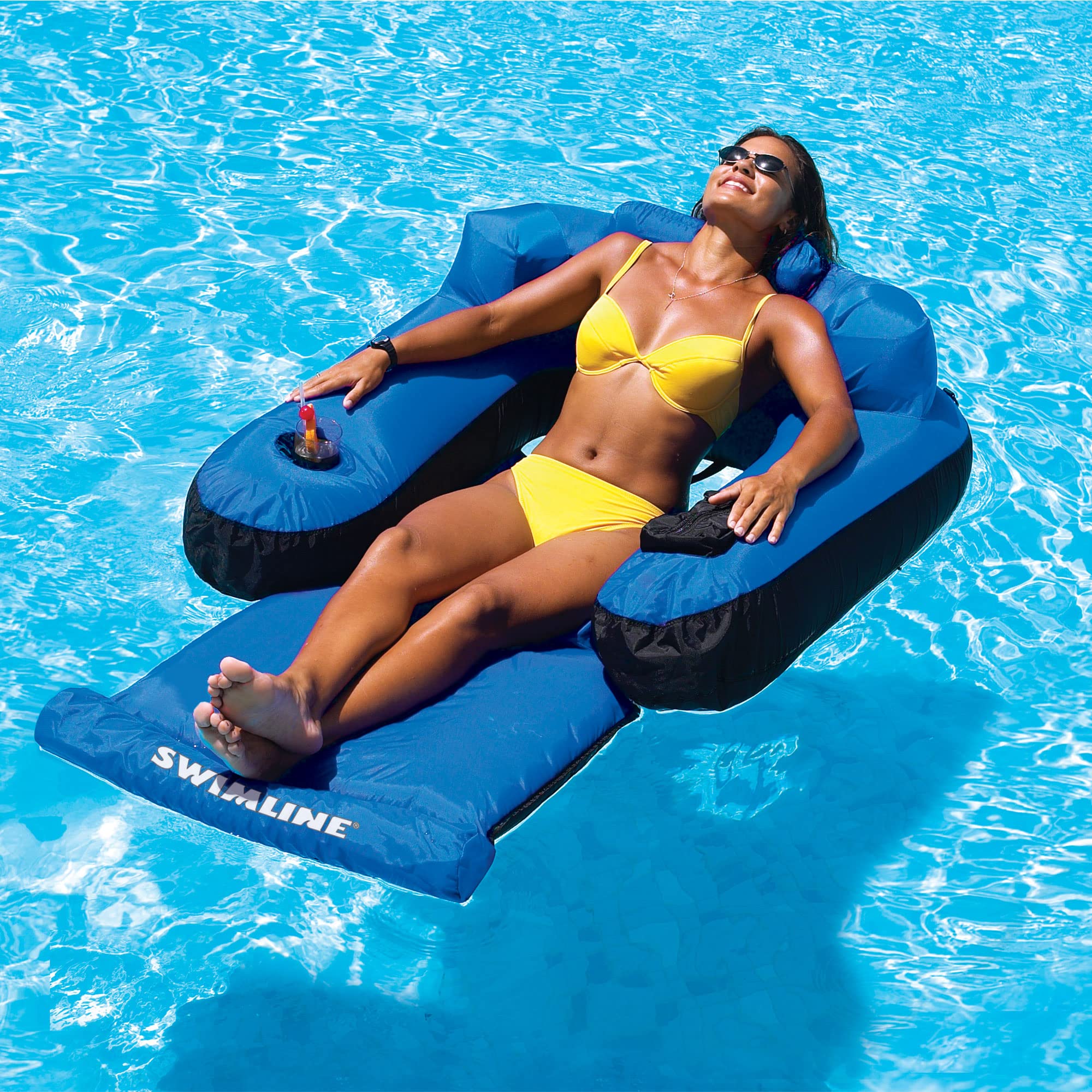 Foto 6 pulgar | Tumbona Inflable para Piscina Swimline Azul 2 Piezas - Venta Internacional