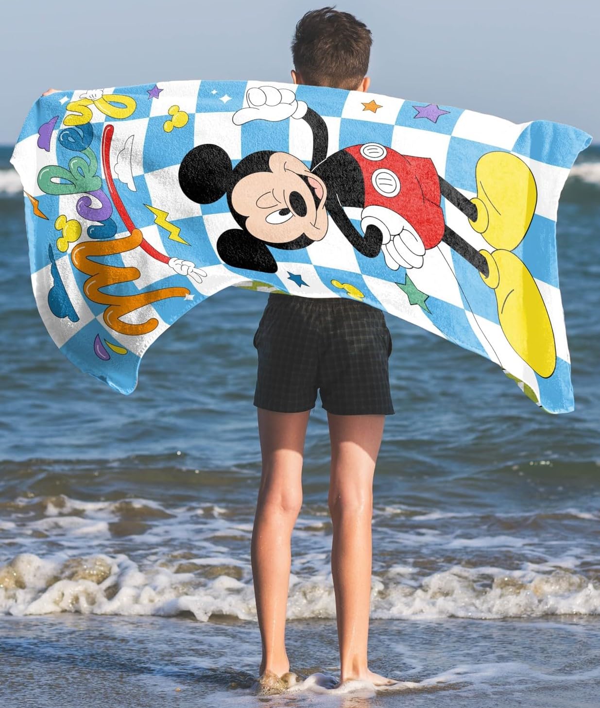 Foto 3 pulgar | Toalla De Playa Jay Franco Disney Mickey Mouse A Cuadros Para Niños - Venta Internacional.
