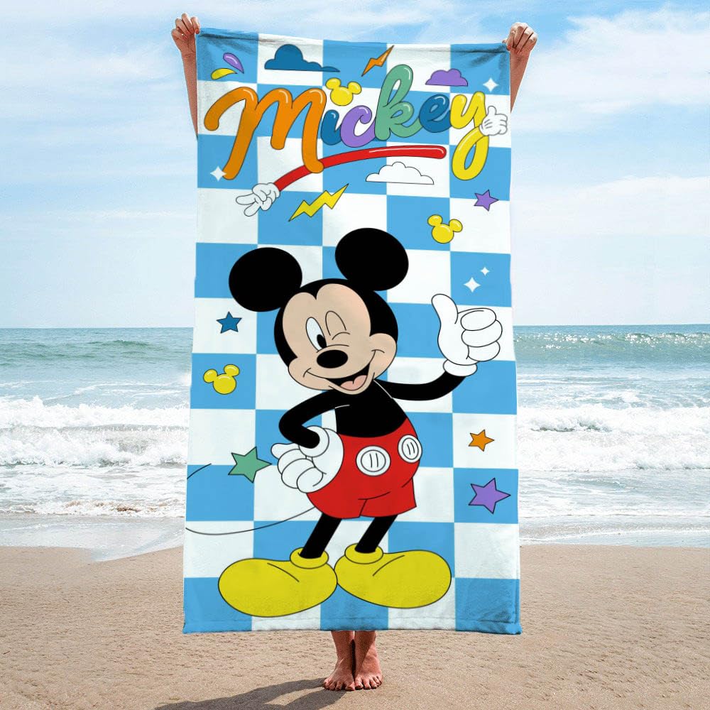 Foto 4 pulgar | Toalla De Playa Jay Franco Disney Mickey Mouse A Cuadros Para Niños - Venta Internacional.