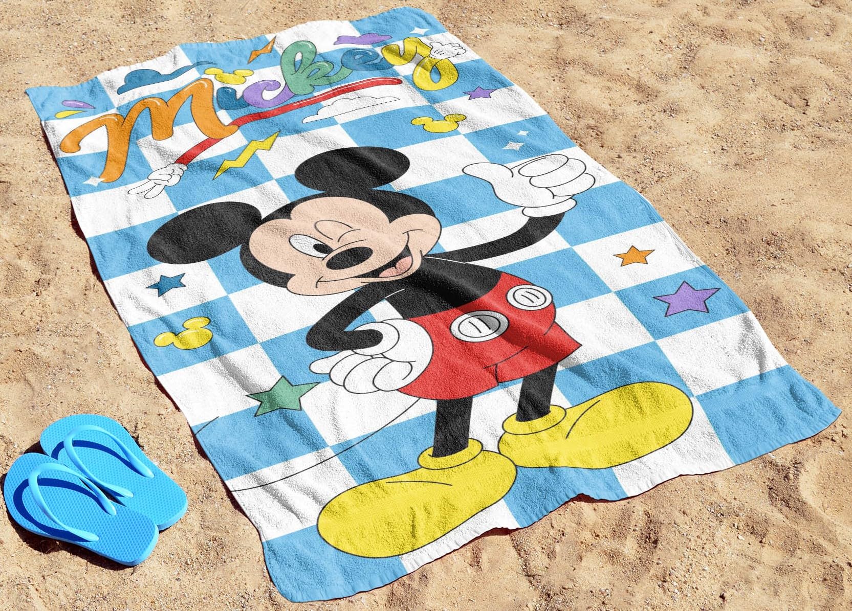 Foto 5 pulgar | Toalla De Playa Jay Franco Disney Mickey Mouse A Cuadros Para Niños - Venta Internacional.