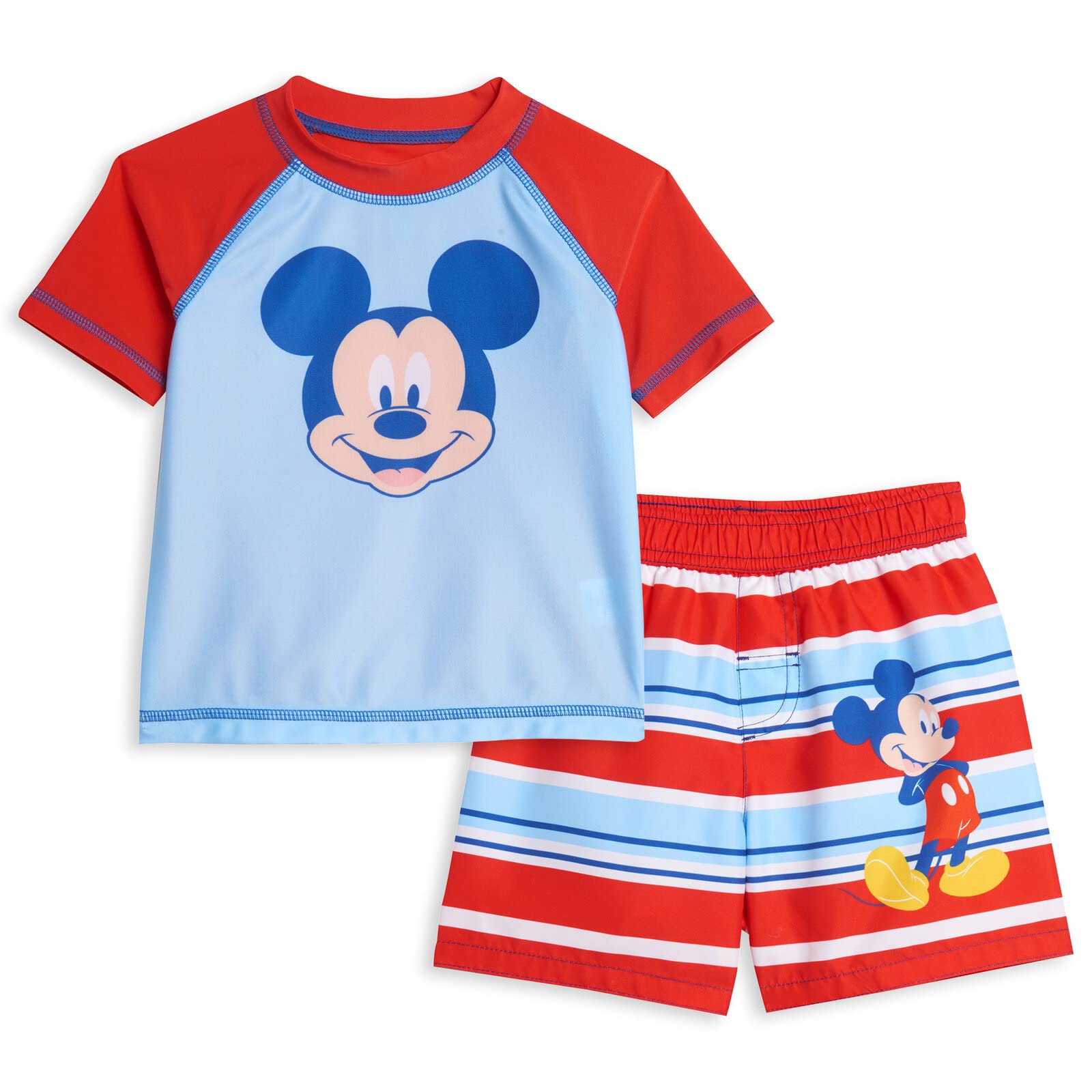 Foto 2 pulgar | Set De Baño Disney Mickey Mouse Rash Guard Y Bañador 3t - Venta Internacional.