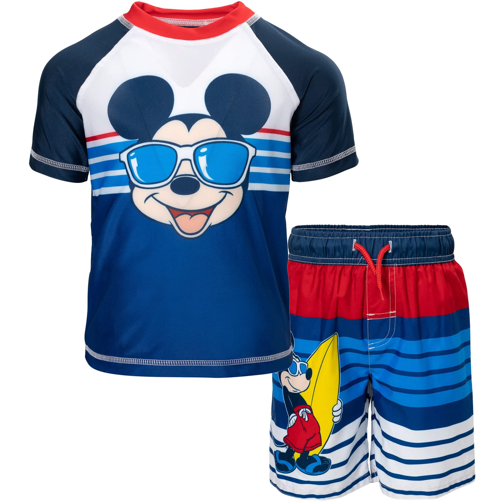 Foto 2 pulgar | Set De Baño Disney Mickey Mouse Rash Guard Y Bañador 3t - Venta Internacional.