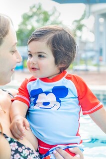 Foto 3 | Set De Baño Disney Mickey Mouse Rash Guard Para Bebés Niños De 18 M, Azul - Venta Internacional.