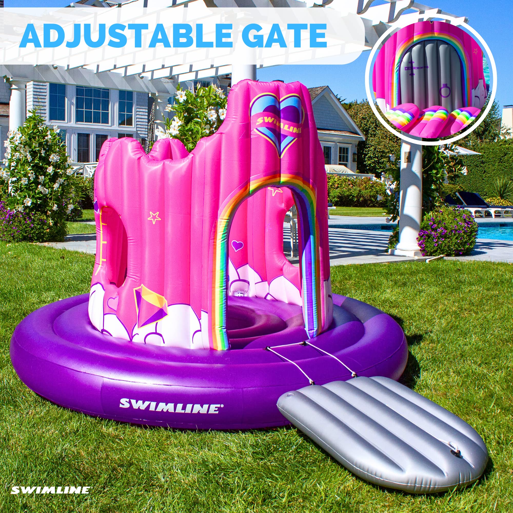 Foto 5 pulgar | Línea De Natación Inflable Con Forma De Castillo De Unicornios Para 4 Personas - Venta Internacional.