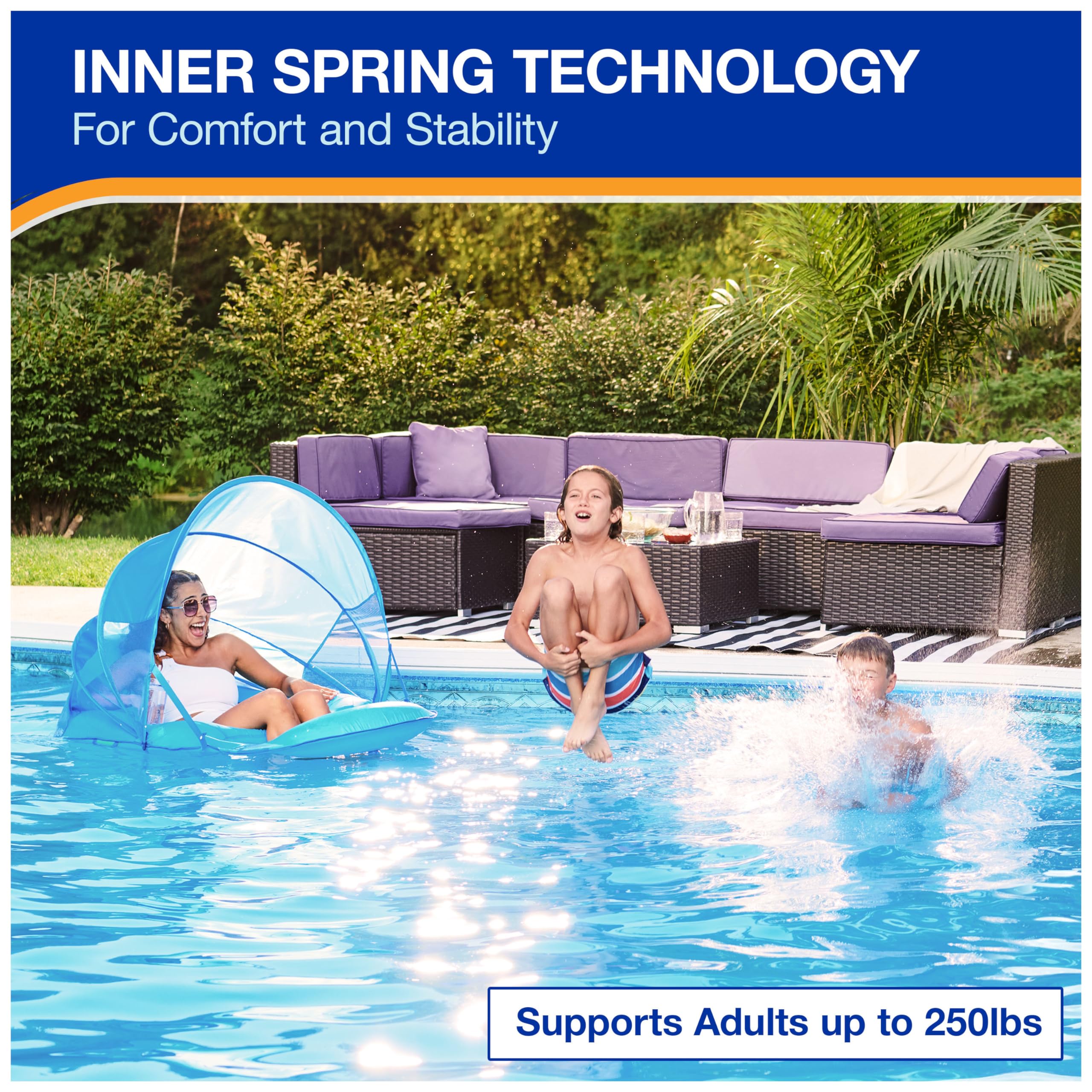 Foto 5 pulgar | Tumbona De Piscina Swimways Spring Float Premium Con Toldo - Venta Internacional.