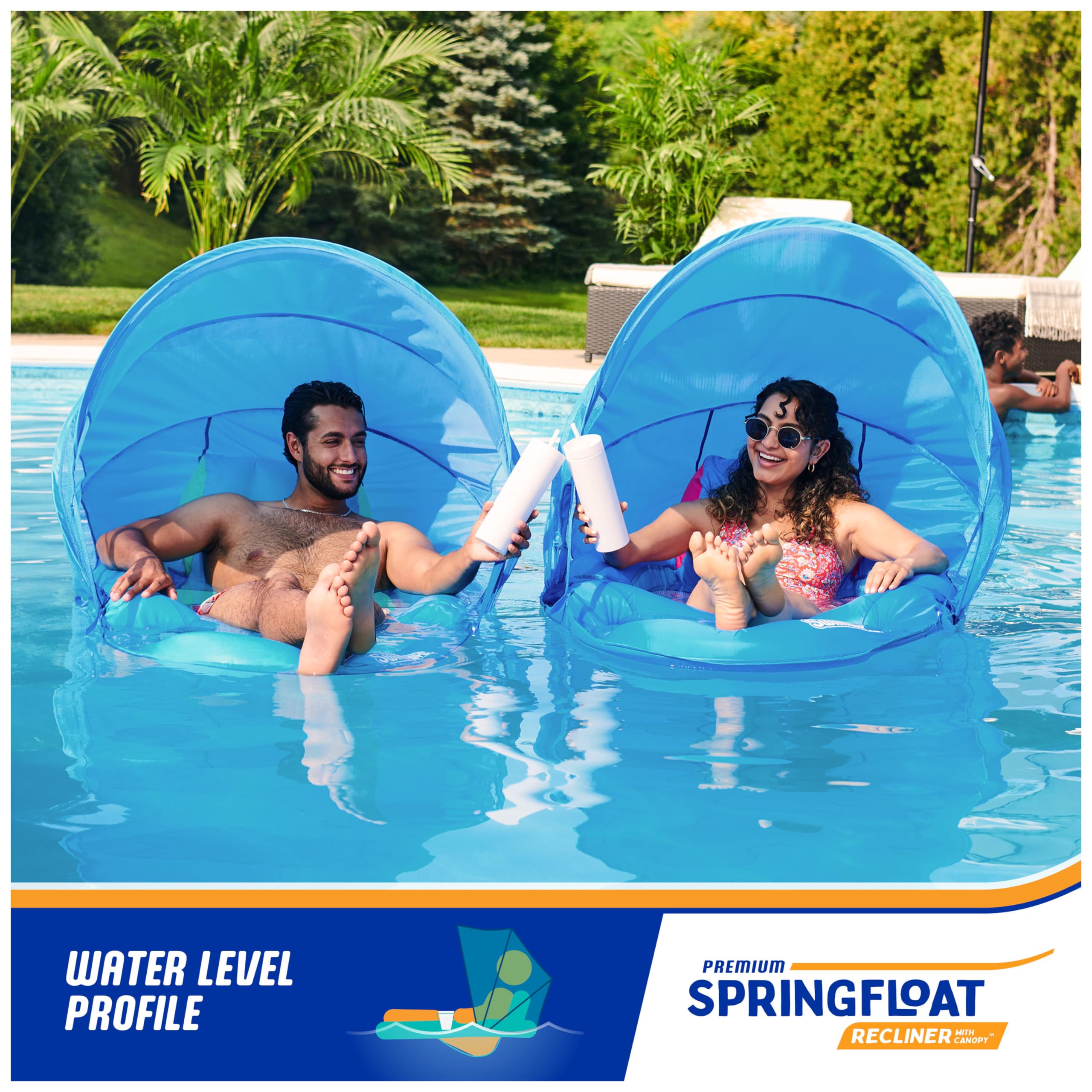 Foto 6 pulgar | Tumbona De Piscina Swimways Spring Float Premium Con Toldo - Venta Internacional.