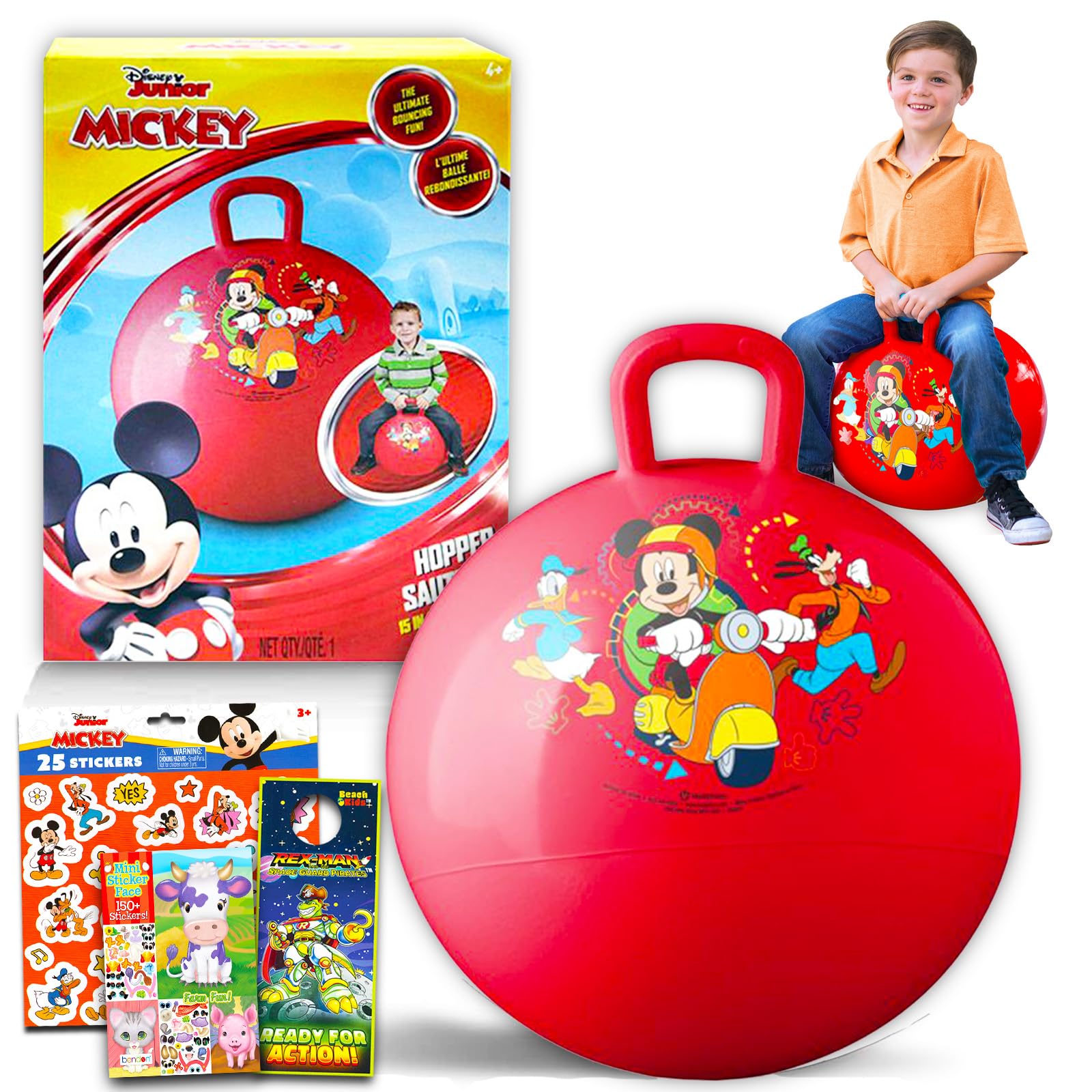 Foto 2 pulgar | Hopper Ball Disney Mickey Mouse Para Niños Con Pelota Hinchable De 38 Cm - Venta Internacional.