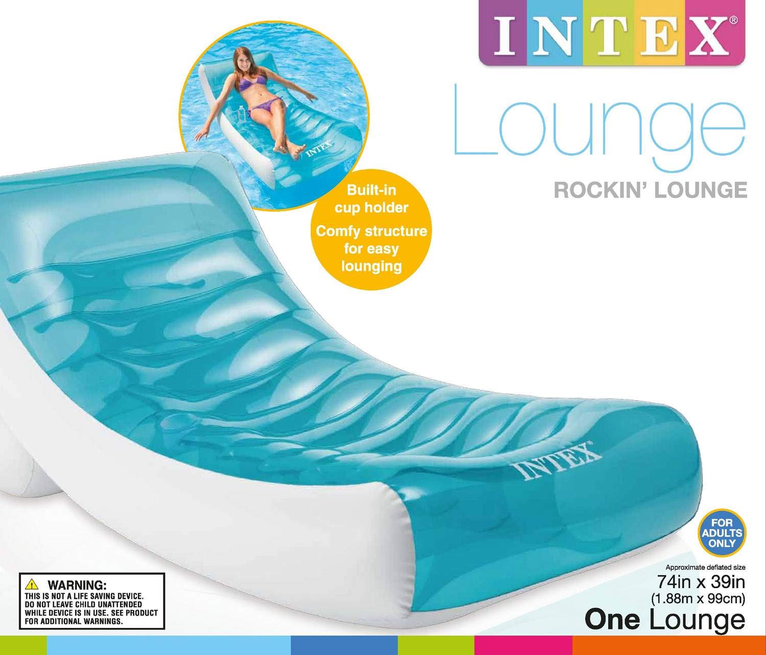 Foto 3 pulgar | Sillón Inflable Rockin' Lounge Para Piscina Y Balsa Flotante Intex, Paquete De 2 - Venta Internacional.