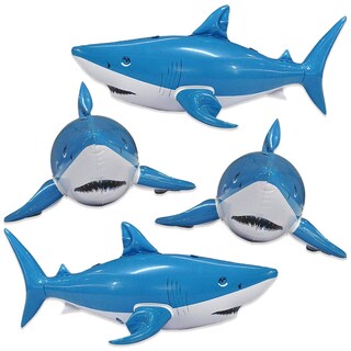 Foto 1 | Pack De 4 Creaciones Inflables Con Forma De Tiburón Y Jet Para Animales Acuáticos - Venta Internacional.