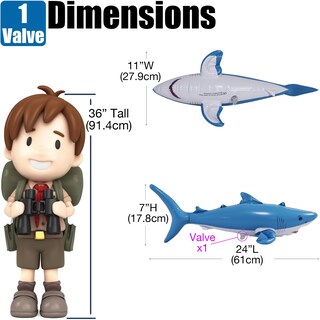 Foto 2 | Pack De 4 Creaciones Inflables Con Forma De Tiburón Y Jet Para Animales Acuáticos - Venta Internacional.