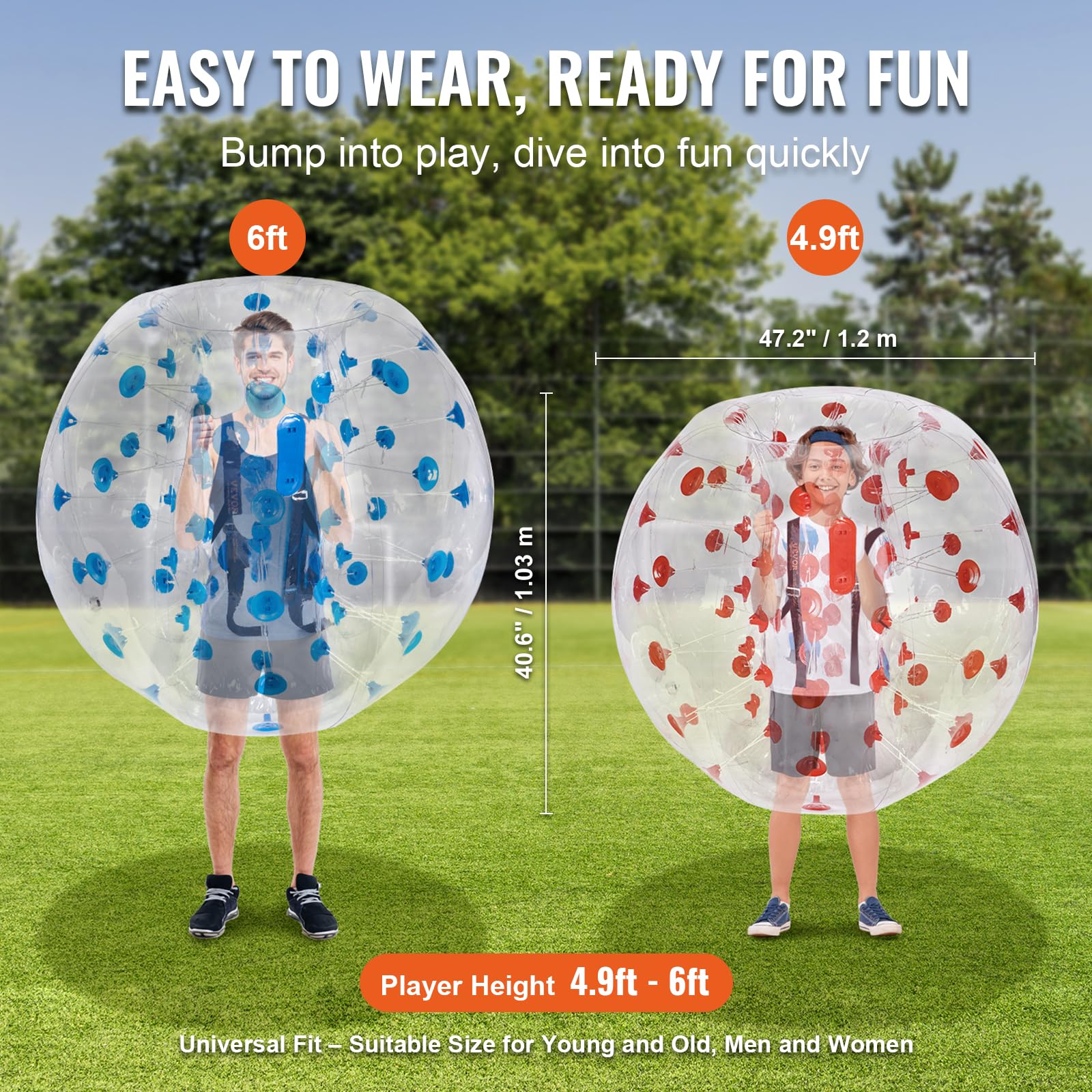 Foto 4 pulgar | Pelotas Inflables Vevor Body Sumo Zorb De 4 Pies/1,2 M, Paquete De 2 - Venta Internacional.