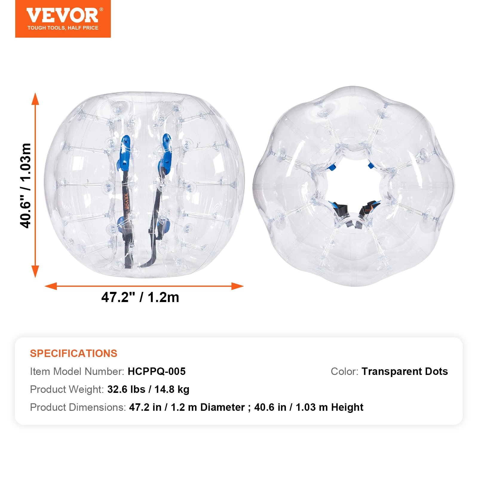 Foto 8 pulgar | Pelotas Inflables Vevor Body Sumo Zorb De 4 Pies/1,2 M, Paquete De 2 - Venta Internacional.