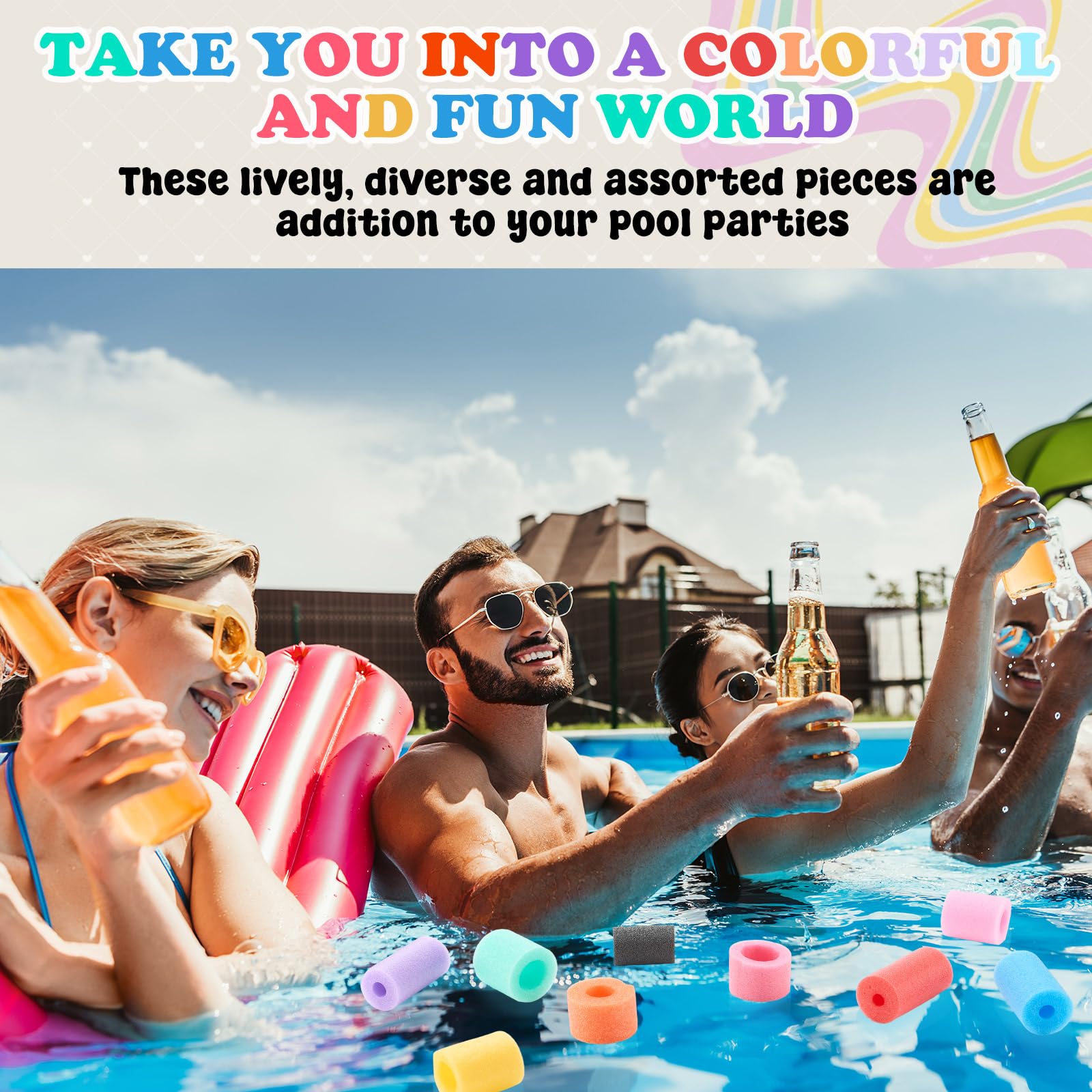 Foto 4 pulgar | Pool Noodles Frienda, 50 Unidades, Manualidades, Tamaño Pequeño, Multicolor - Venta Internacional.