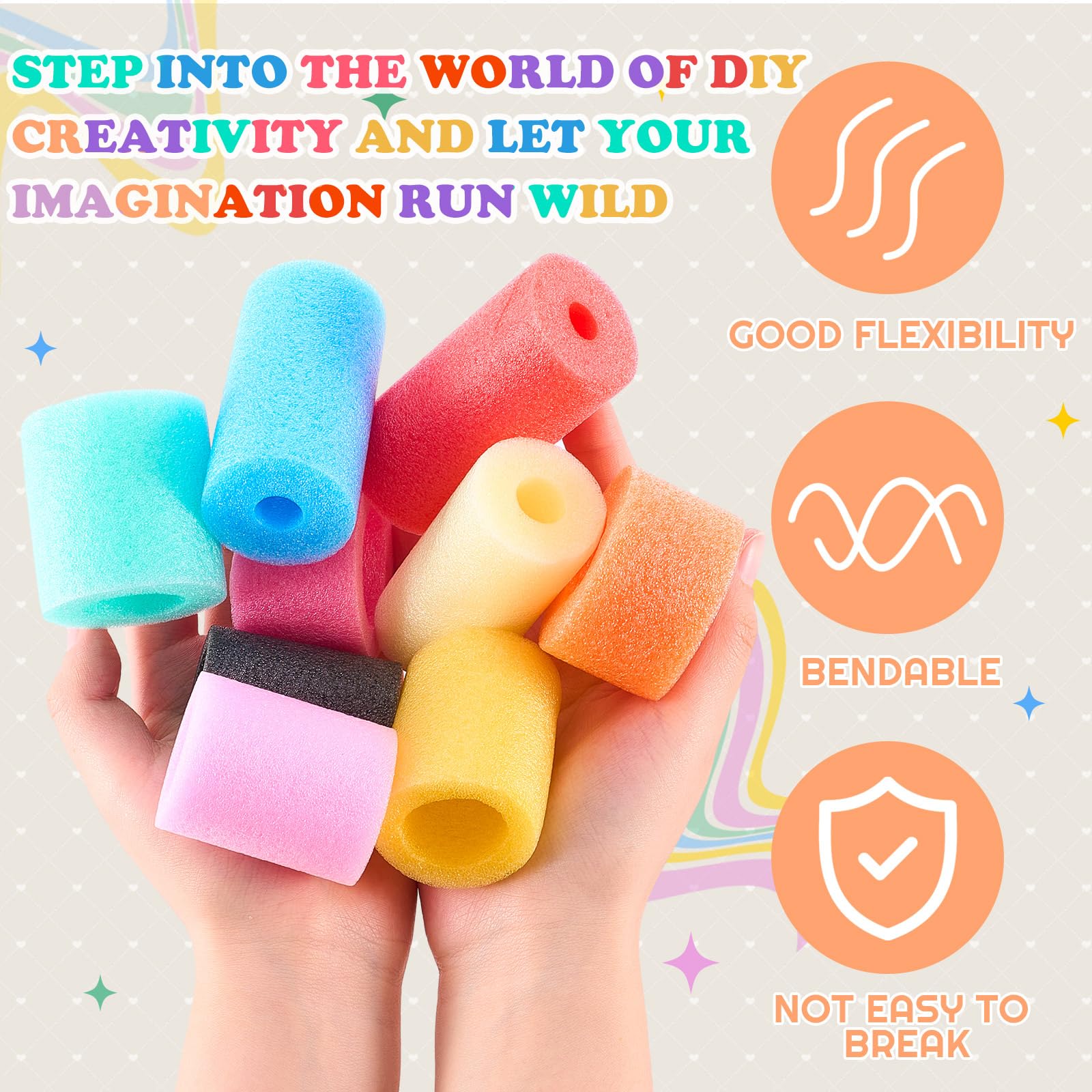 Foto 4 | Pool Noodles Frienda, 50 Unidades, Manualidades, Tamaño Pequeño, Multicolor - Venta Internacional.