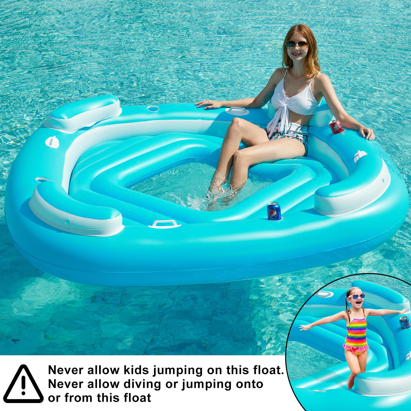 Foto 6 pulgar | Floating Island Float Jasonwell, Hinchable Para Piscina, Para 4 Personas - Venta Internacional.