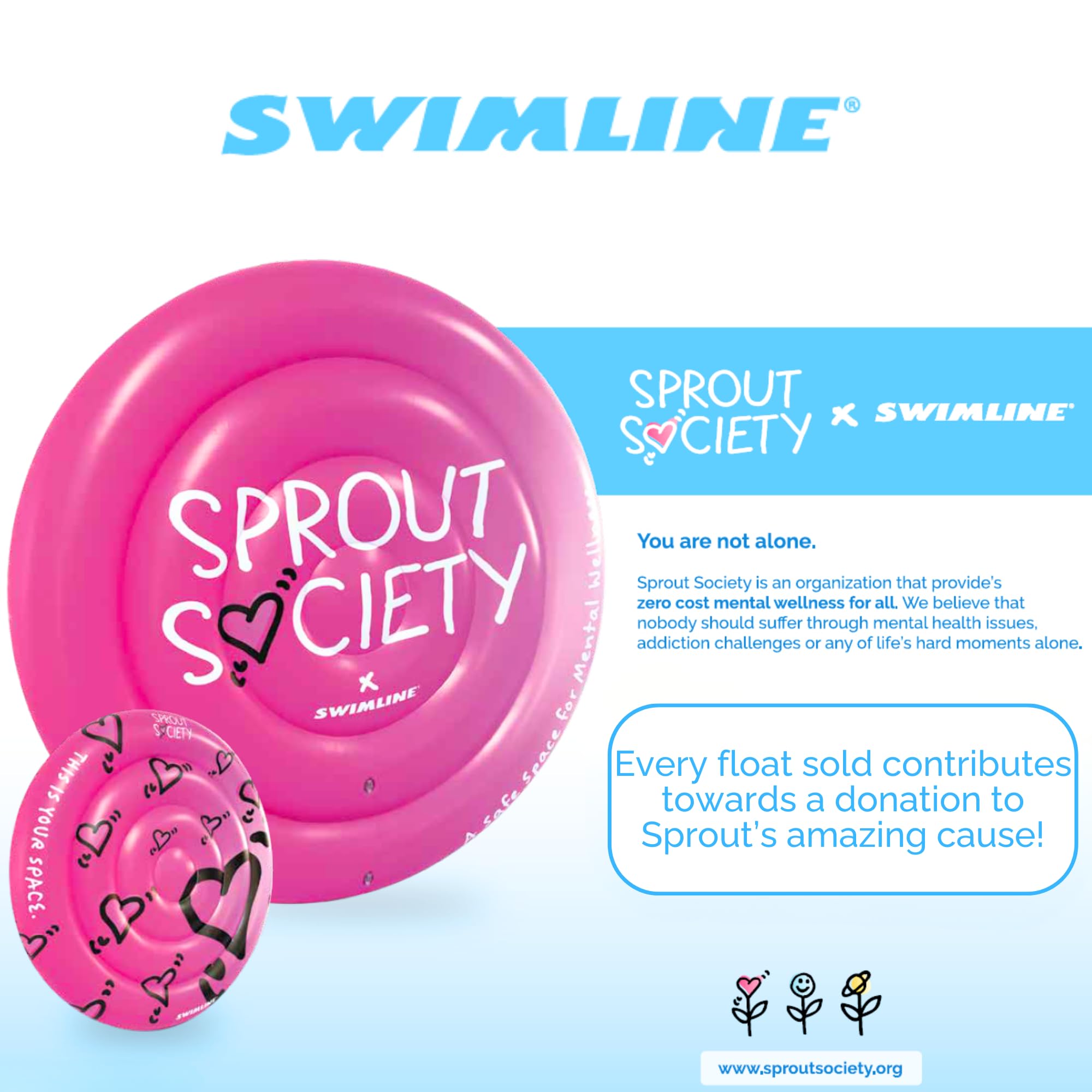 Foto 3 pulgar | Flotador Para Piscina Swimline Sprout Society Heart Island, 160 Cm, Para Adultos - Venta Internacional.
