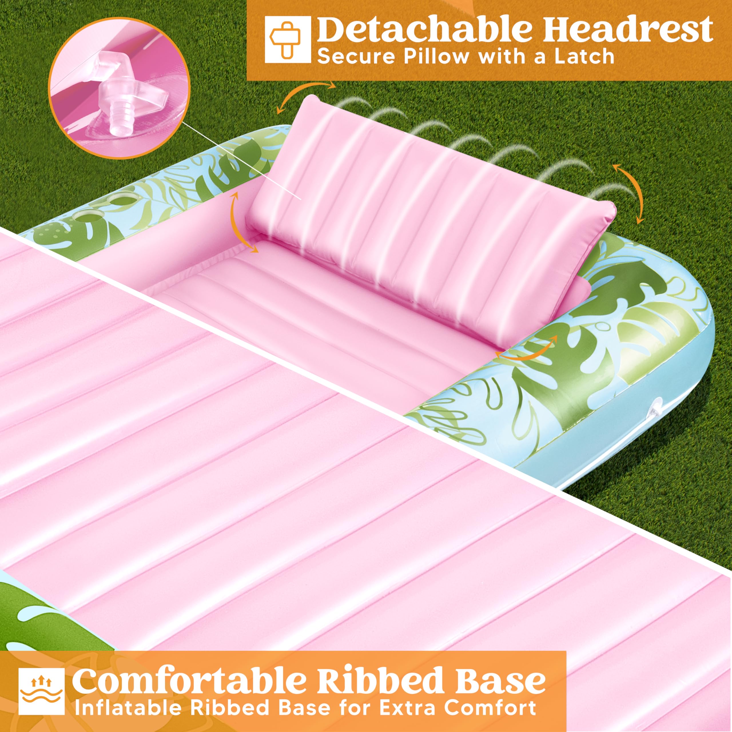 Foto 6 pulgar | Tumbona Inflable Para Bronceado Float Sloosh Xl Para Adultos - Venta Internacional.