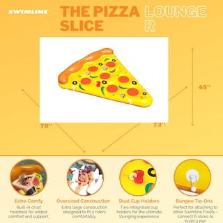 Foto 2 | Rebanada De Pizza Inflable Pool Float Swimline Con Portavasos - Venta Internacional.
