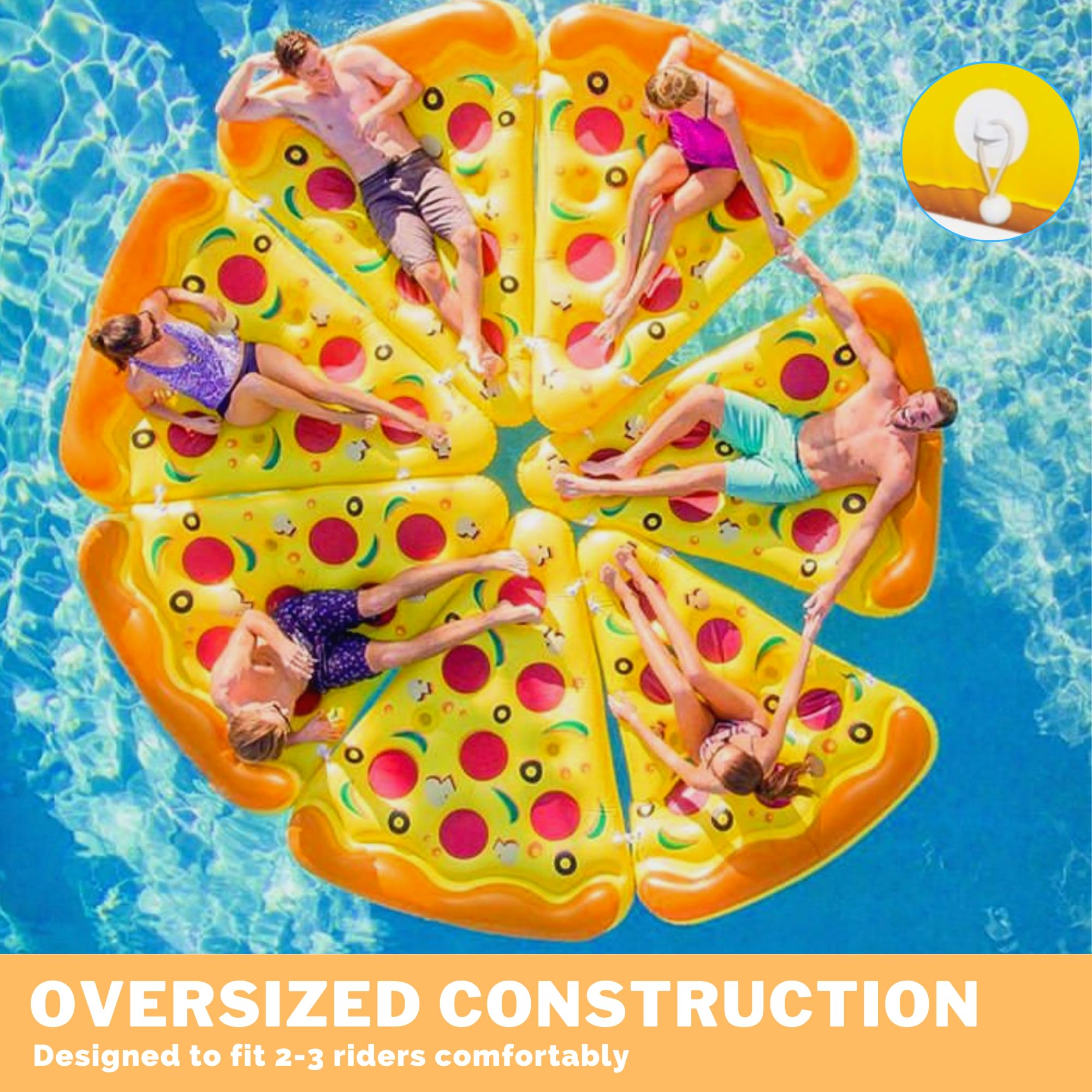 Foto 6 pulgar | Rebanada De Pizza Inflable Pool Float Swimline Con Portavasos - Venta Internacional.
