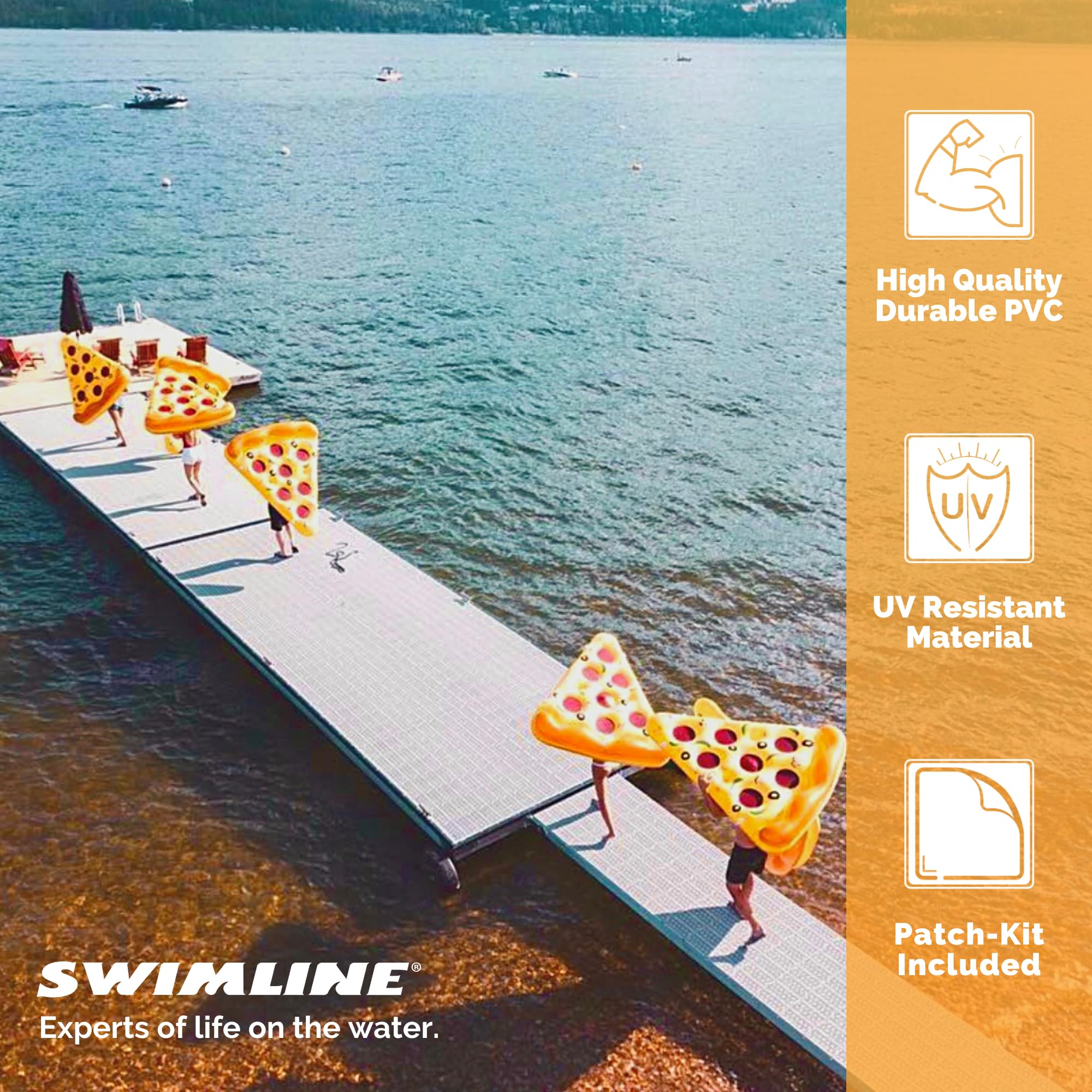 Foto 7 pulgar | Rebanada De Pizza Inflable Pool Float Swimline Con Portavasos - Venta Internacional.