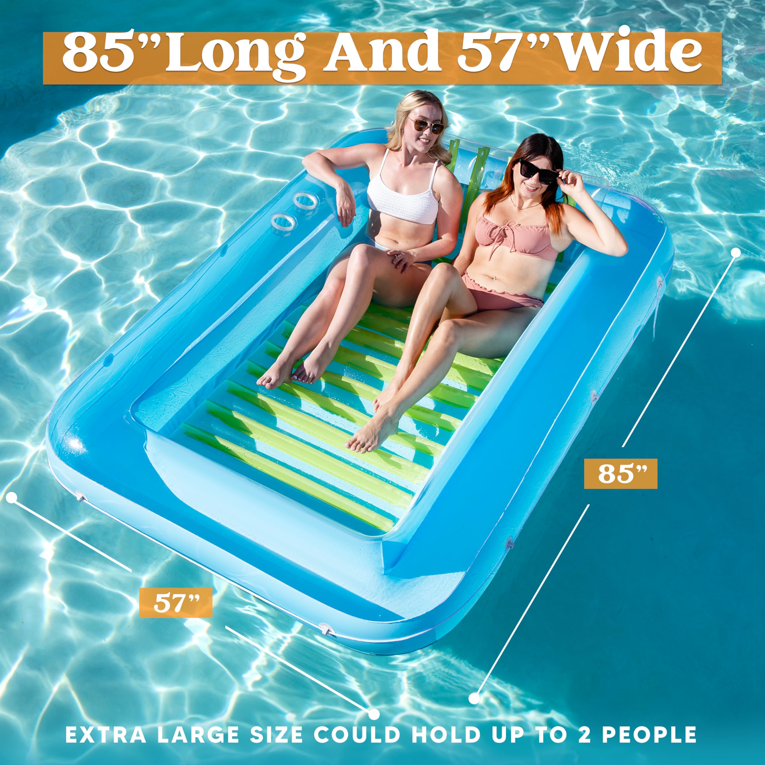 Foto 3 pulgar | Flotador Inflable Para Broncearse En La Piscina, Salón, Sloosh Xl, Azul Y Verde - Venta Internacional.