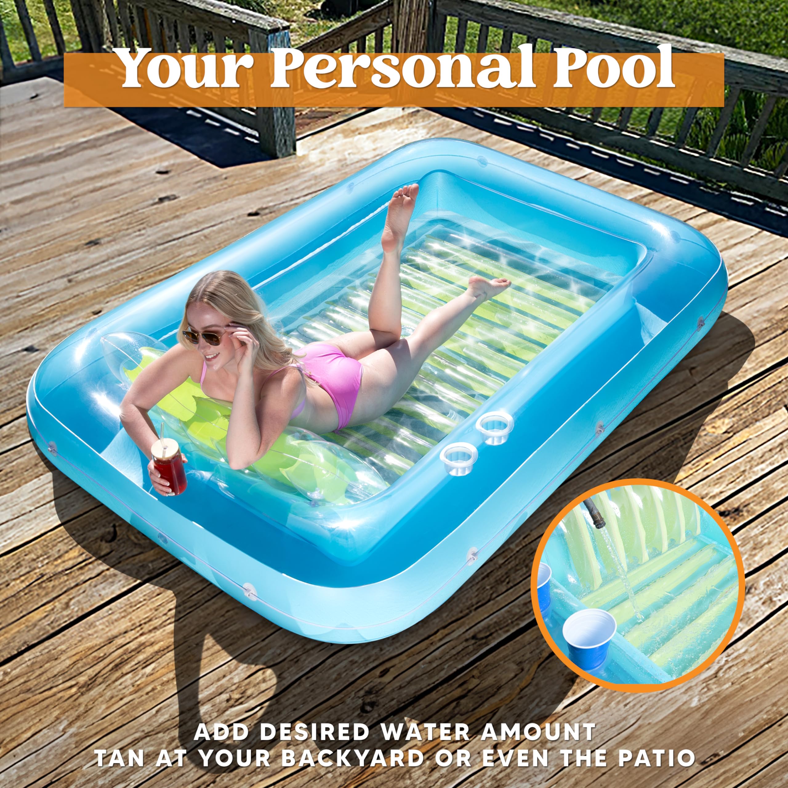 Foto 4 pulgar | Flotador Inflable Para Broncearse En La Piscina, Salón, Sloosh Xl, Azul Y Verde - Venta Internacional.