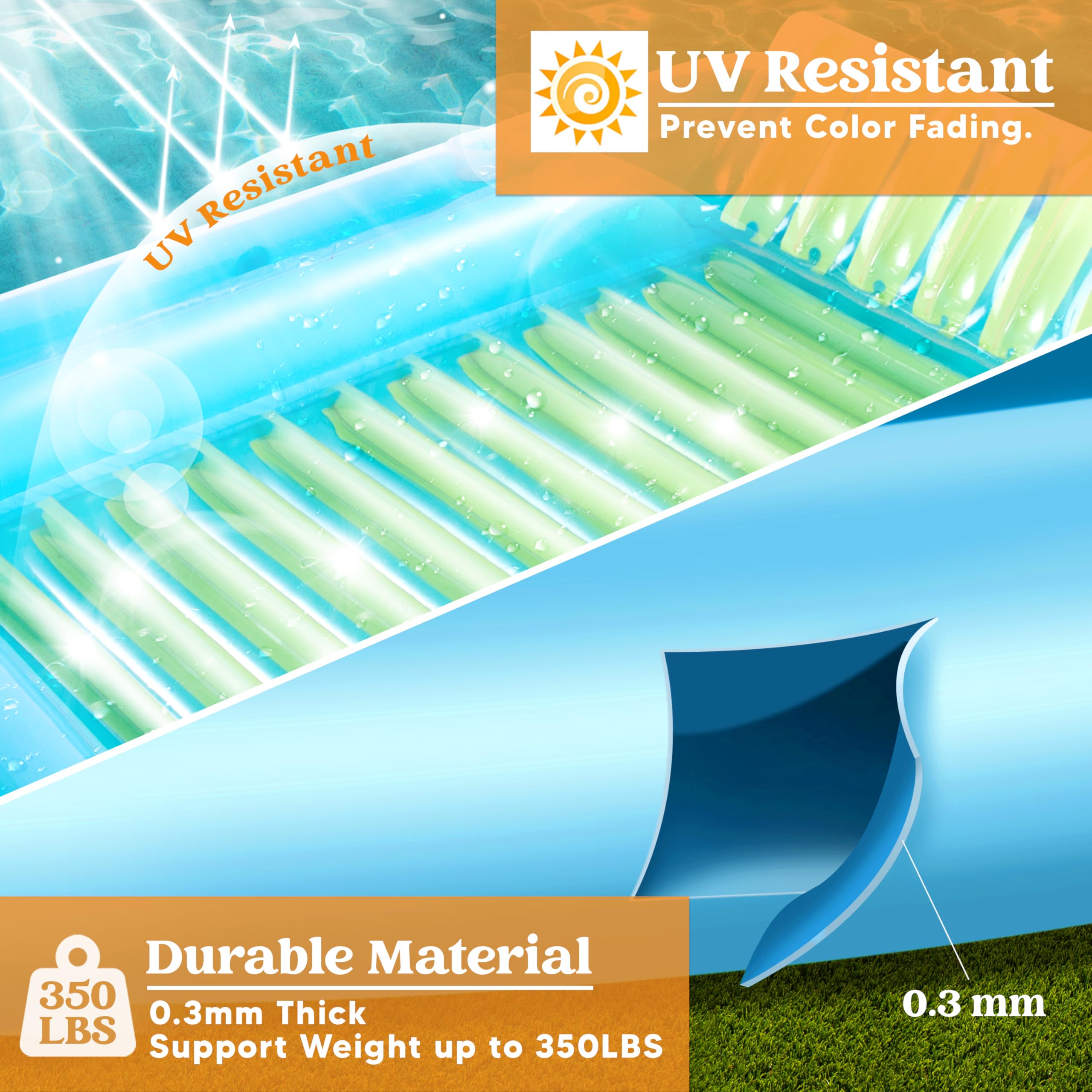 Foto 5 pulgar | Flotador Inflable Para Broncearse En La Piscina, Salón, Sloosh Xl, Azul Y Verde - Venta Internacional.