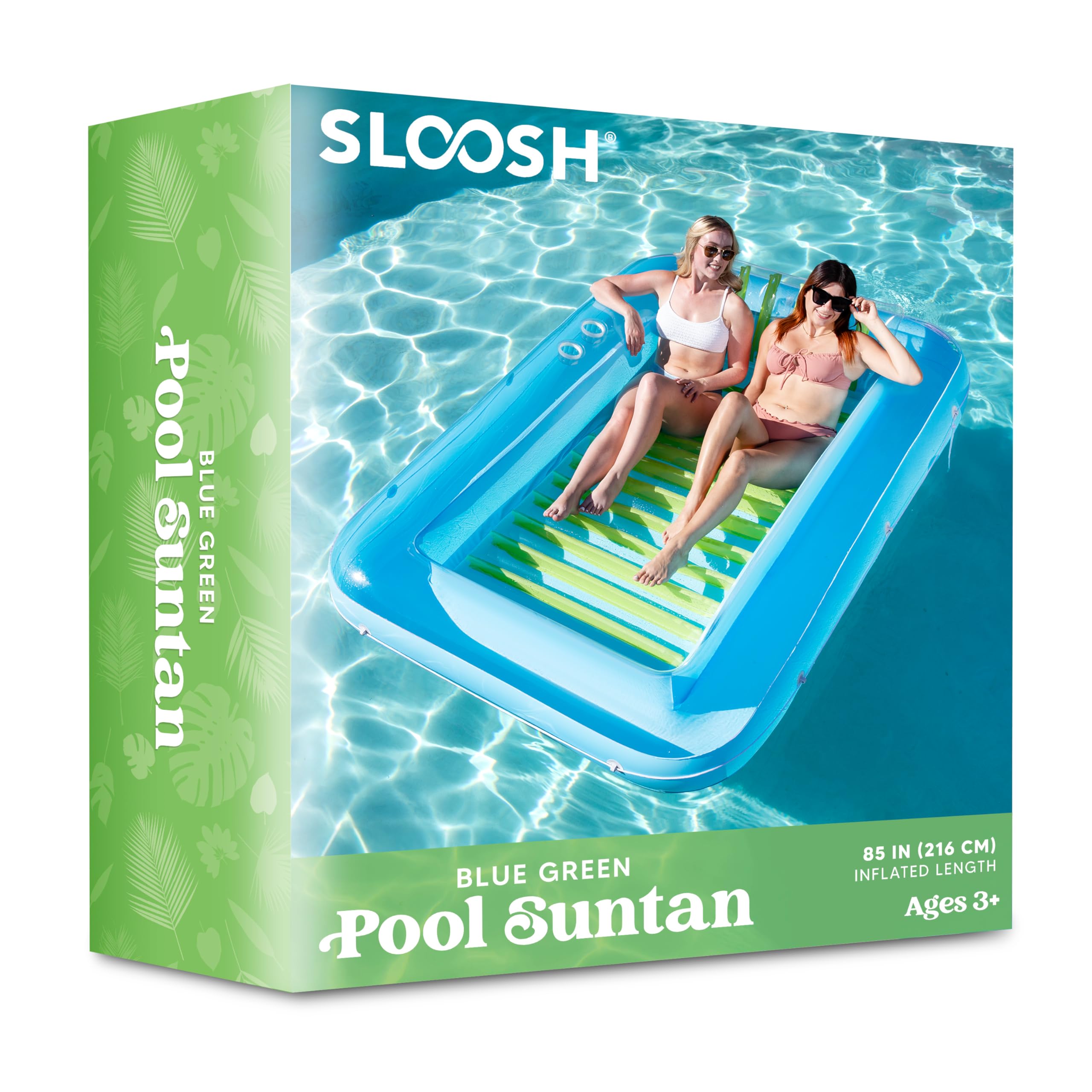 Foto 8 pulgar | Flotador Inflable Para Broncearse En La Piscina, Salón, Sloosh Xl, Azul Y Verde - Venta Internacional.
