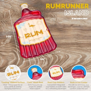 Foto 2 | Pool Island Swimline Rum Runner, Color Rojo, 105 X 54 Pulgadas - Venta Internacional.